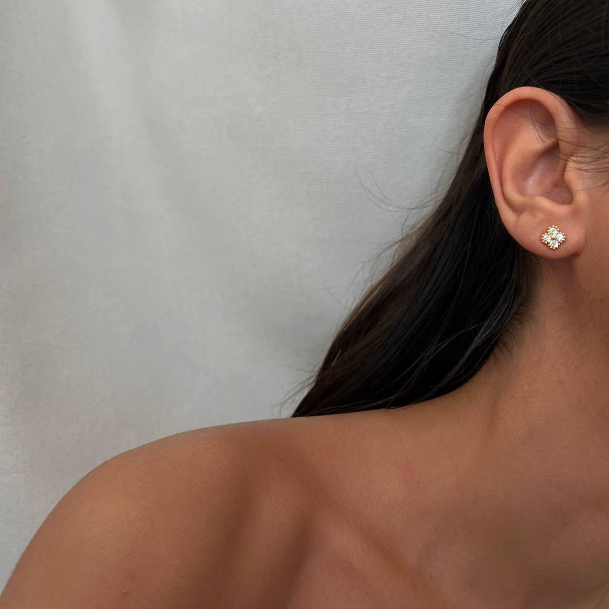 Zirkon Taşlı Çiçek Küpe | 925 Ayar Gümüş – Jeweliay Jewelry – 6