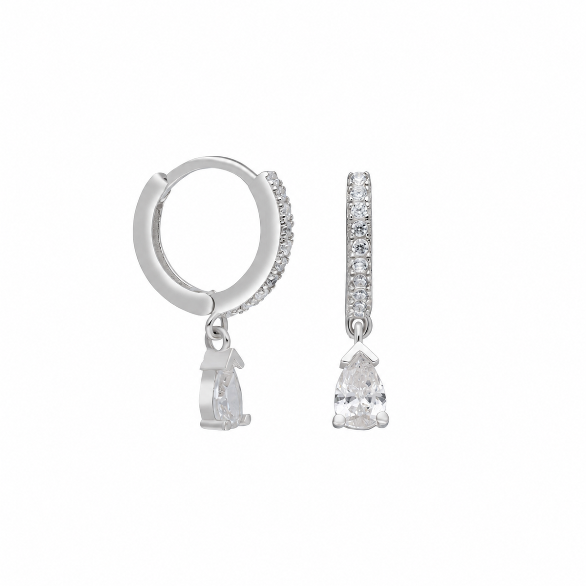 Zirkon Taşlı Damla Taş Sallantılı Küpe | 925 Ayar Gümüş – Jeweliay Jewelry – 2 – Silver beyaz fon #RENK_silver