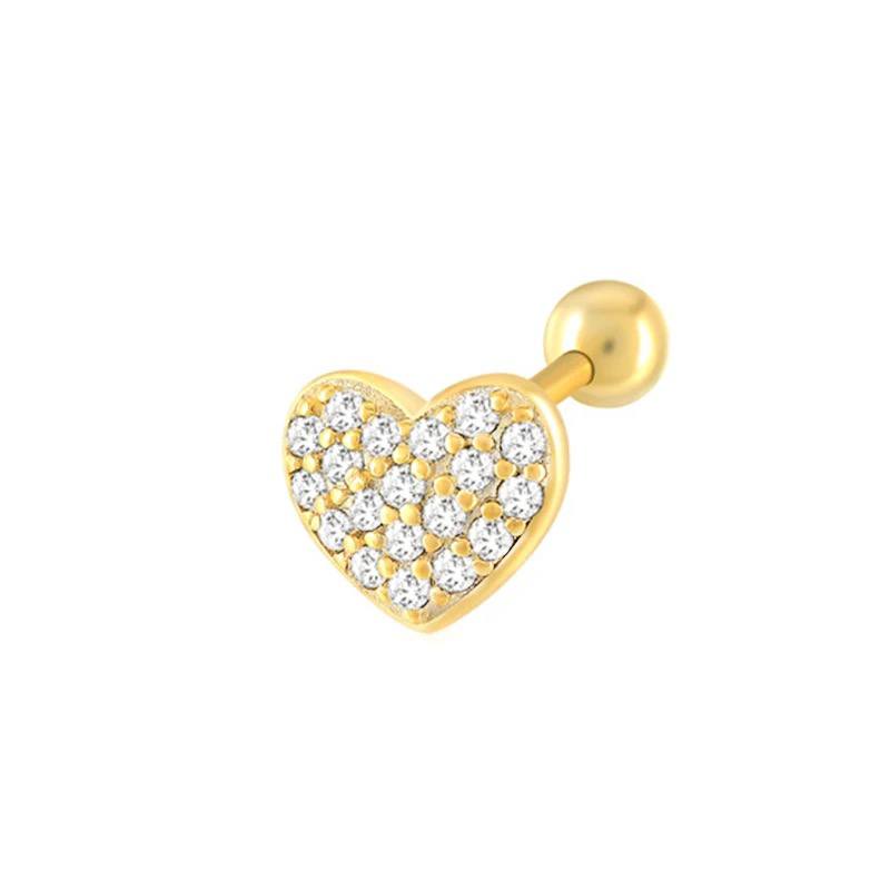Zirkon Taşlı Kalp Piercing | 925 Ayar Gümüş – Jeweliay Jewelry – 1 – Gold beyaz fon #RENK_gold
