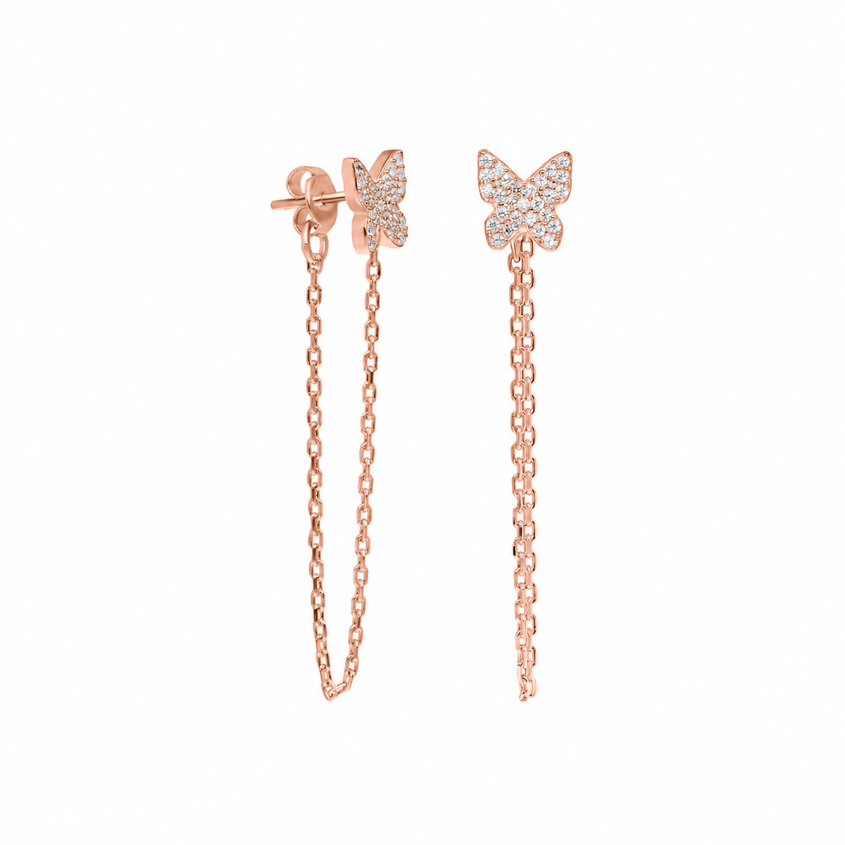 Zirkon Taşlı Kelebek Sallantılı Küpe | 925 Ayar Gümüş – Jeweliay Jewelry – 3 – Rose beyaz fon #RENK_rose