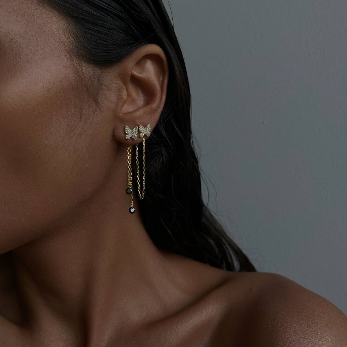 Zirkon Taşlı Kelebek Sallantılı Küpe | 925 Ayar Gümüş – Jeweliay Jewelry – 6