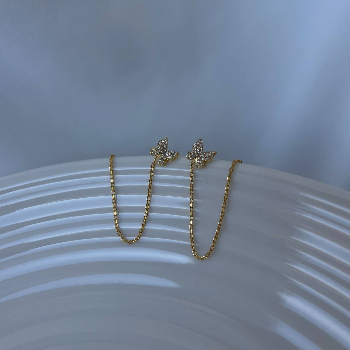 Zirkon Taşlı Kelebek Sallantılı Küpe | 925 Ayar Gümüş – Jeweliay Jewelry – 7