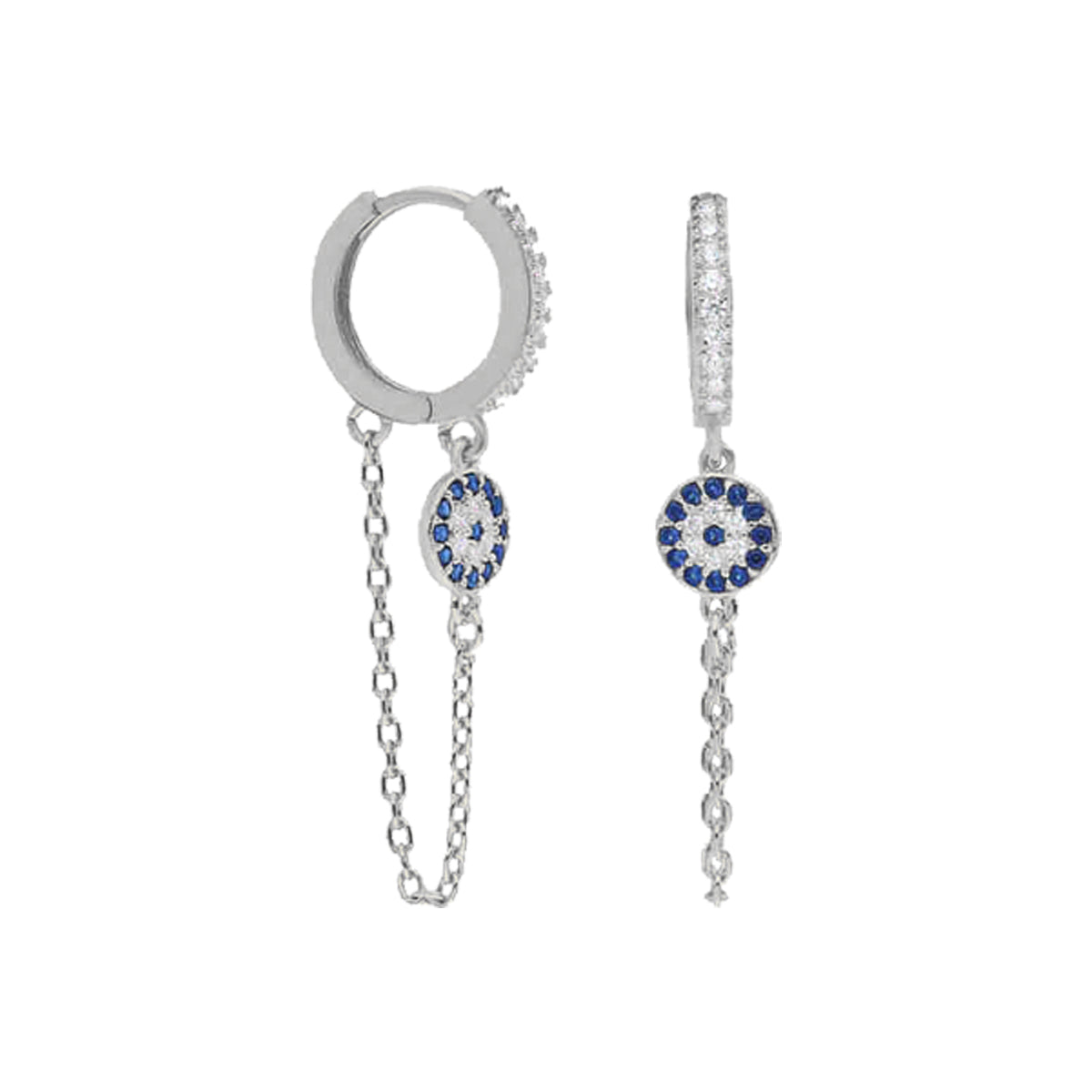 Zirkon Taşlı Mengeç Nazar Sallantılı Küpe | 925 Ayar Gümüş – Jeweliay Jewelry – 2 – Silver beyaz fon #RENK_silver