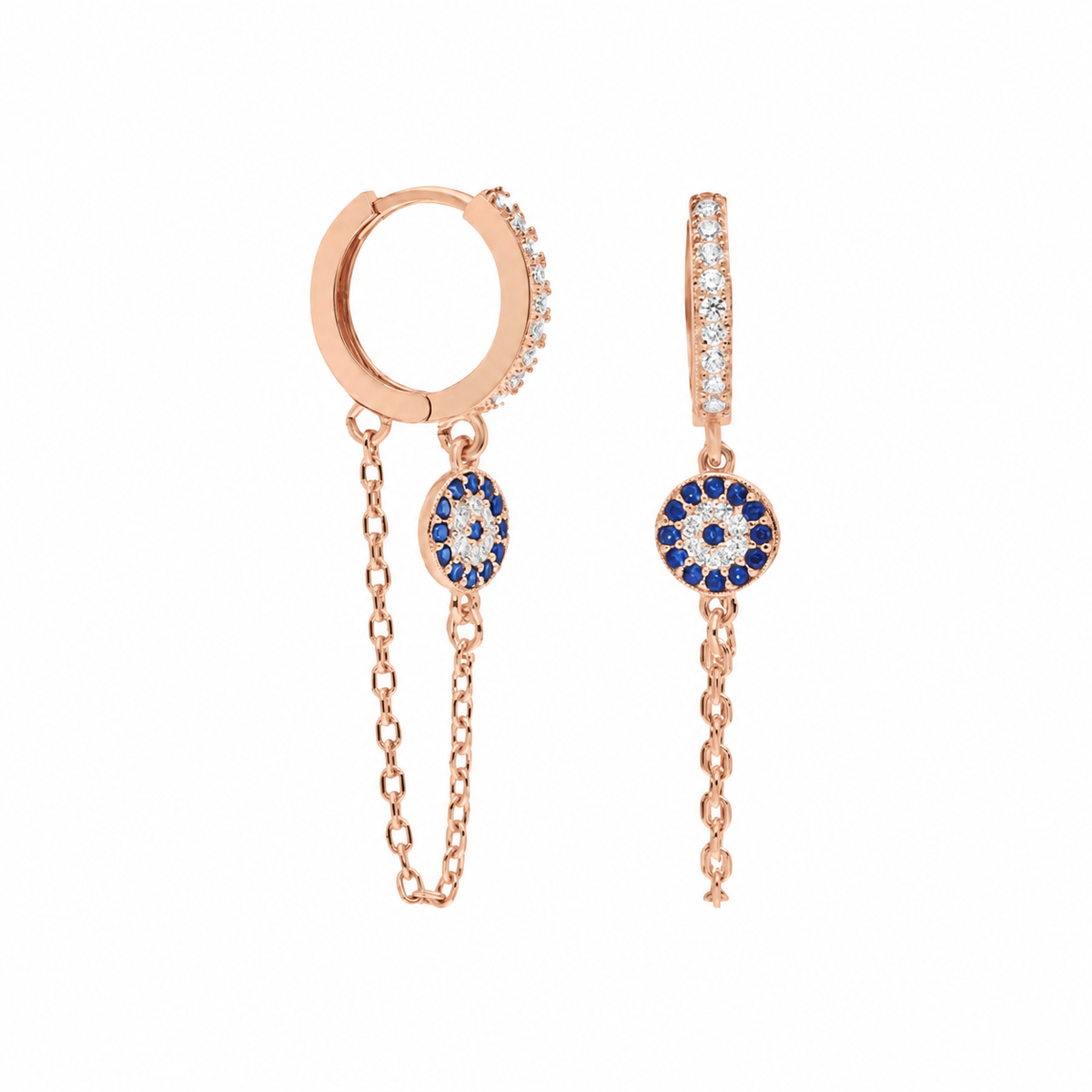 Zirkon Taşlı Mengeç Nazar Sallantılı Küpe | 925 Ayar Gümüş – Jeweliay Jewelry – 3 – Rose beyaz fon #RENK_rose