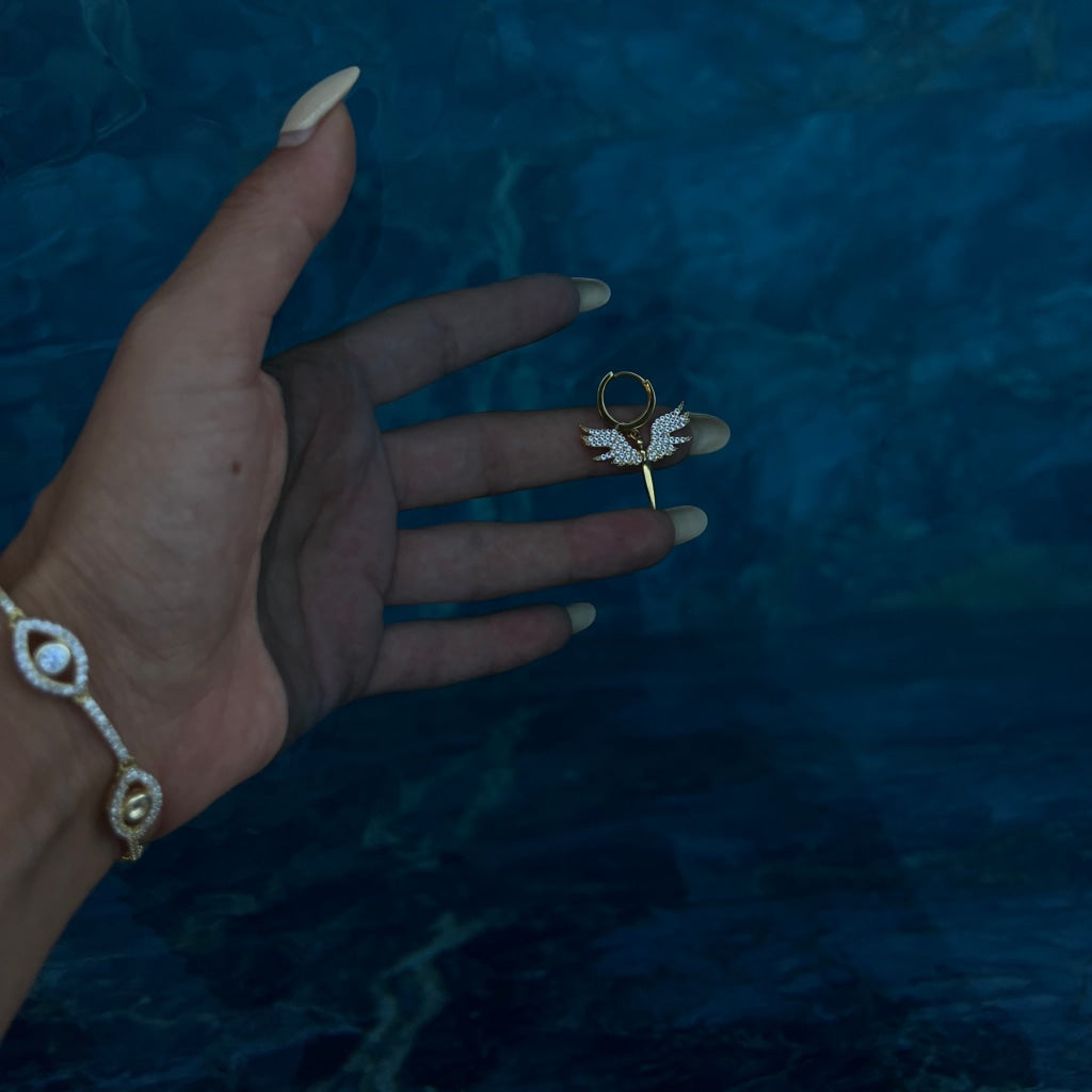 Zirkon Taşlı Mikail Melek Küpe | 925 Ayar Gümüş – Jeweliay Jewelry – 6