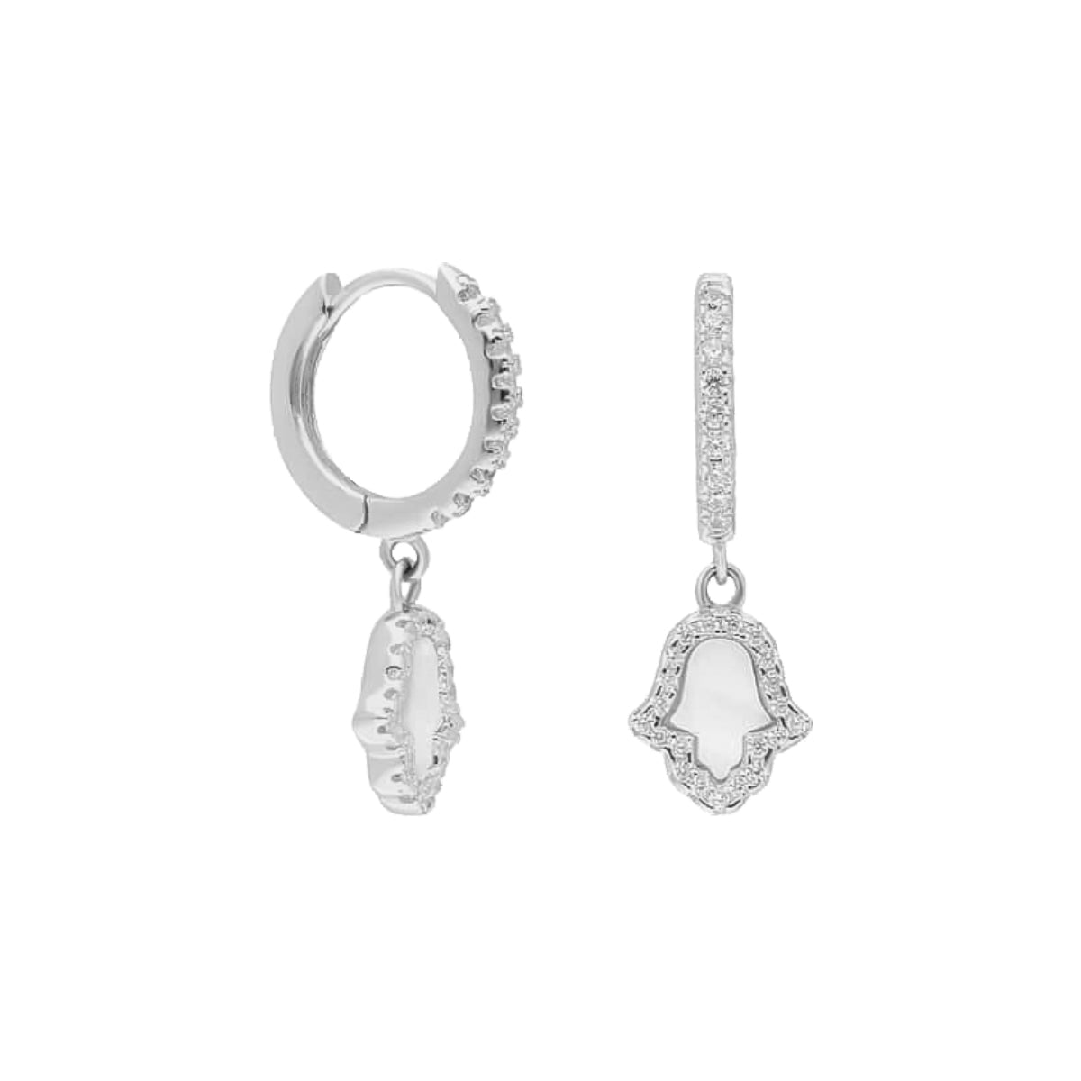 Zirkon Taşlı Mineli Fatma Ana Eli Küpe | 925 Ayar Gümüş – Jeweliay Jewelry – 2 – Silver beyaz fon #RENK_silver