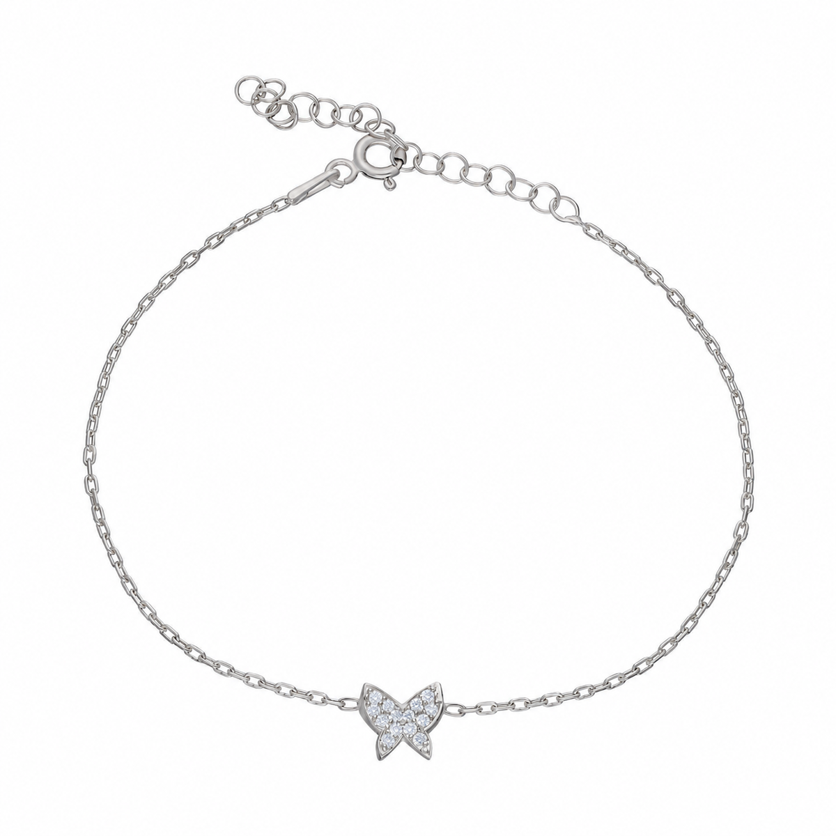 Zirkon Taşlı Minimal Kelebek Bileklik | 925 Ayar Gümüş – Jeweliay Jewelry – 2 – Silver beyaz fon #RENK_silver