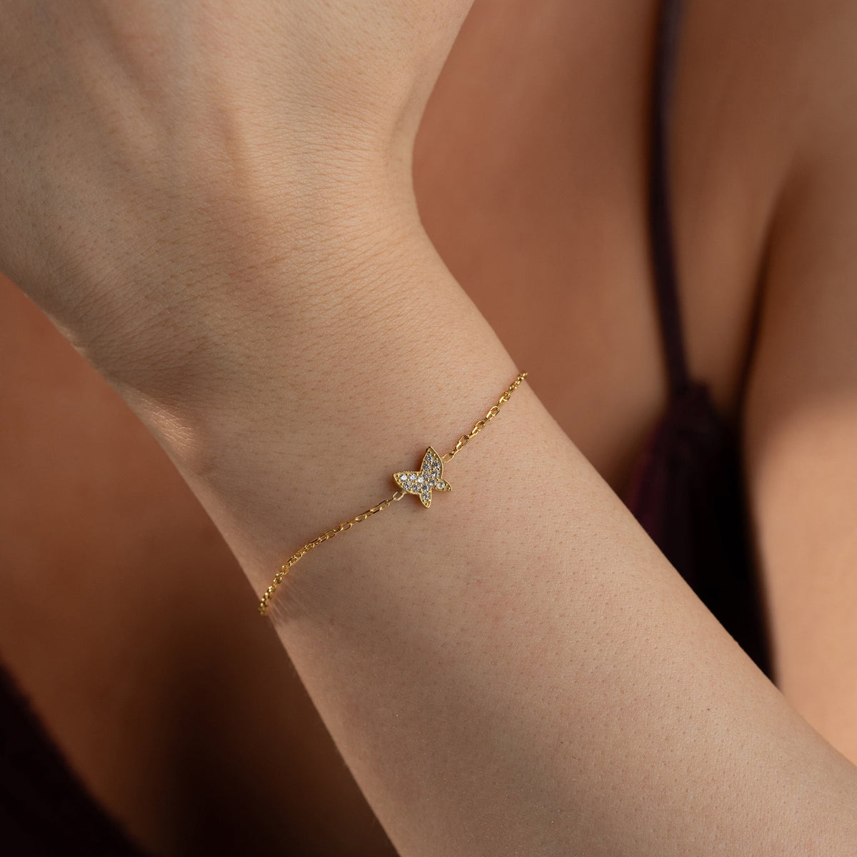 Zirkon Taşlı Minimal Kelebek Bileklik | 925 Ayar Gümüş – Jeweliay Jewelry – 12