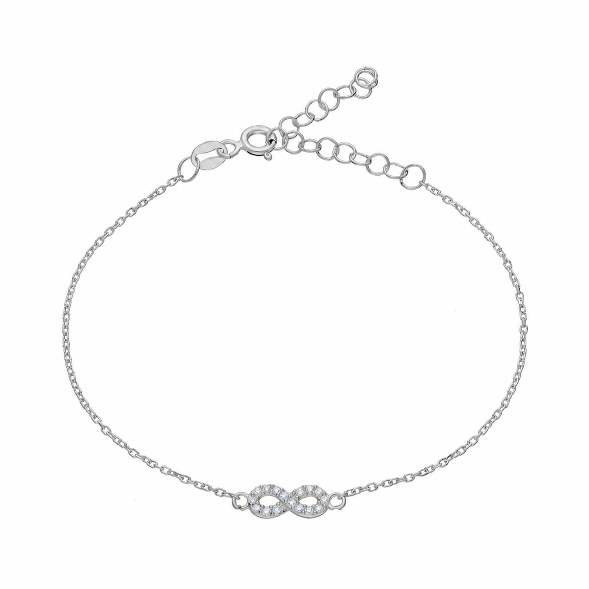 Zirkon Taşlı Minimal Sonsuzluk Bileklik | 925 Ayar Gümüş – Jeweliay Jewelry – 2 – Silver beyaz fon #RENK_silver