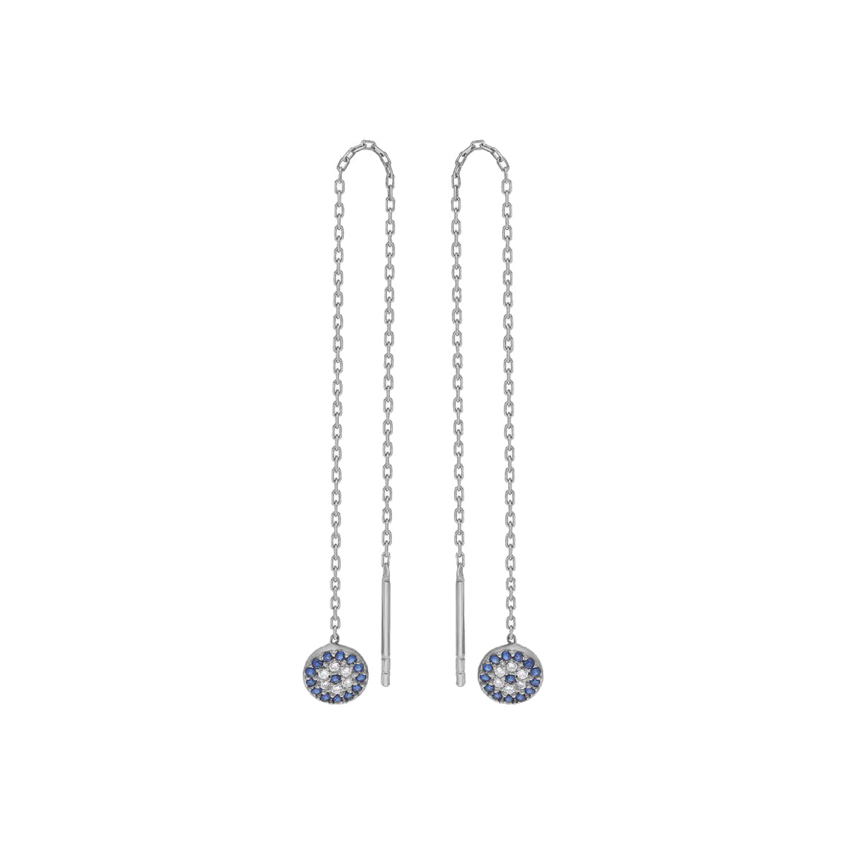 Zirkon Taşlı Nazar Sallantılı Tasarım Küpe | 925 Ayar Gümüş – Jeweliay Jewelry – 2 – Silver beyaz fon #RENK_silver