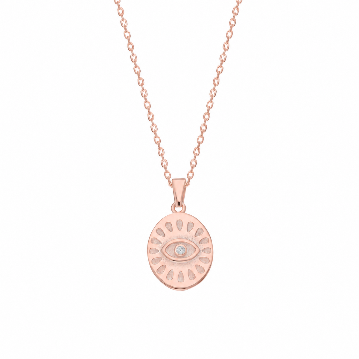 Zirkon Taşlı Plaka Göz Kolye | 925 Ayar Gümüş – Jeweliay Jewelry – 3 – Rose beyaz fon #RENK_rose
