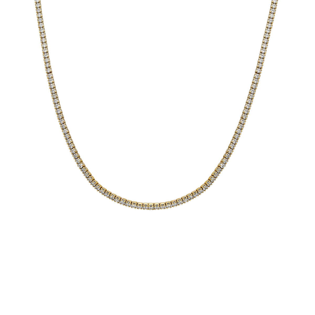 Zirkon Taşlı Su Yolu Kolye | 925 Ayar Gümüş — Gold — beyaz fon #RENK_gold