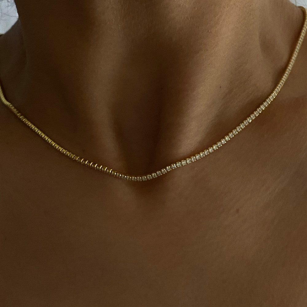 Zirkon Taşlı Su Yolu Kolye | 925 Ayar Gümüş – Jeweliay Jewelry – 4