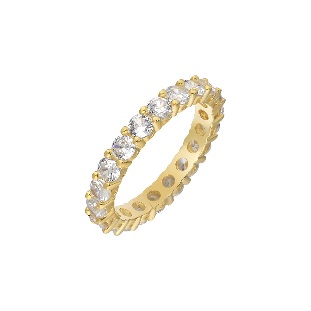 Zirkon Taşlı Tam Tur Yüzük | 925 Ayar Gümüş – Jeweliay Jewelry – 1 – Gold beyaz fon #RENK_gold
