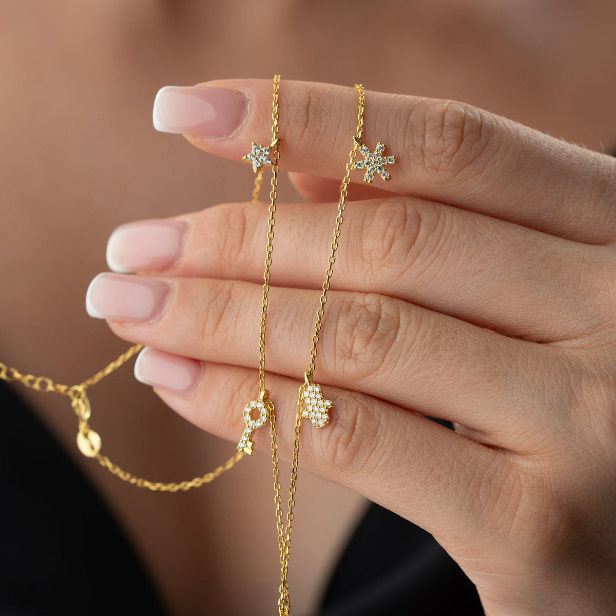 Zirkon Taşlı Yıldız Anahtar ve Nazar Şans Kolye | 925 Ayar Gümüş – Jeweliay Jewelry – 9