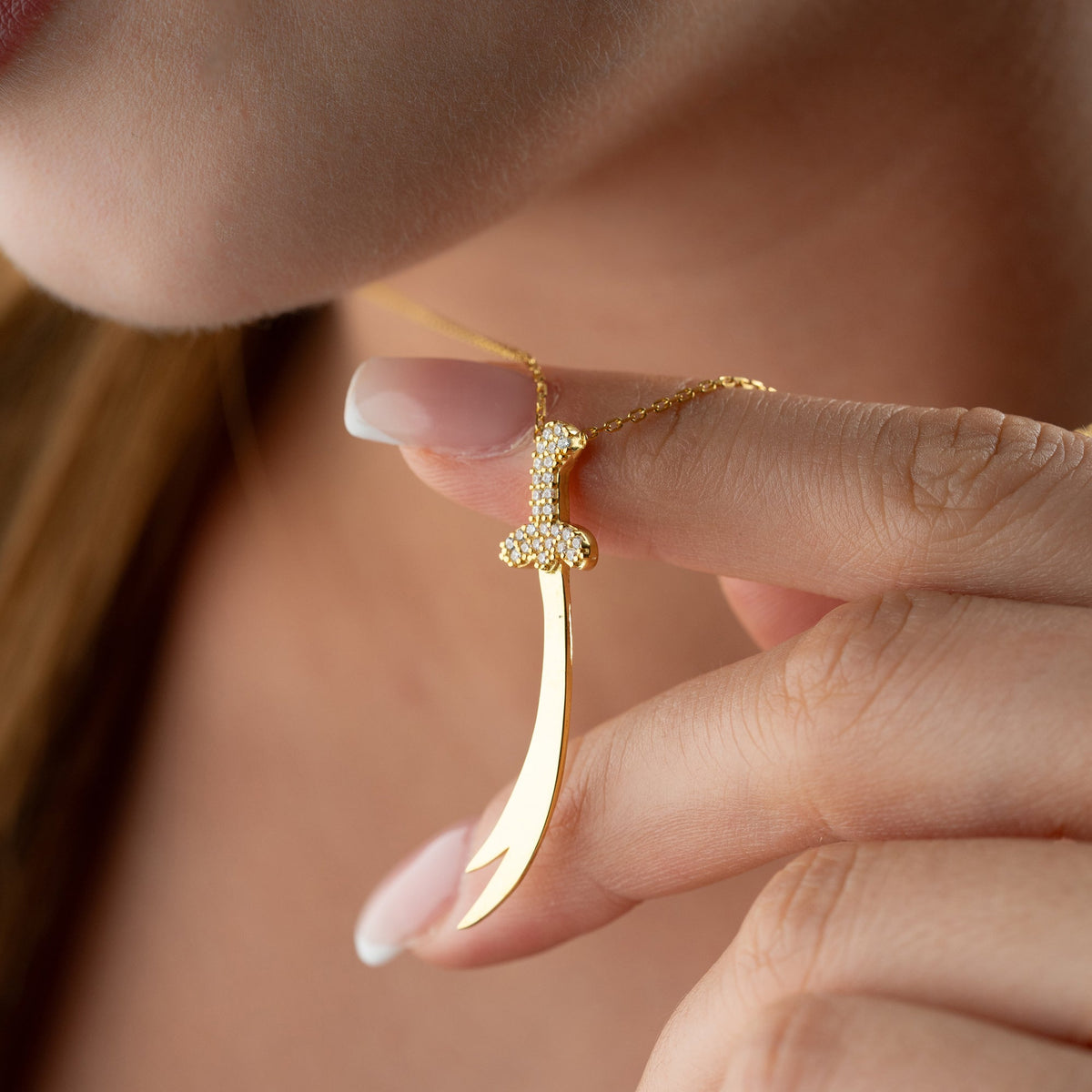Zirkon Taşlı Zülfikar Kılıcı Kolye | 925 Ayar Gümüş – Jeweliay Jewelry – 5