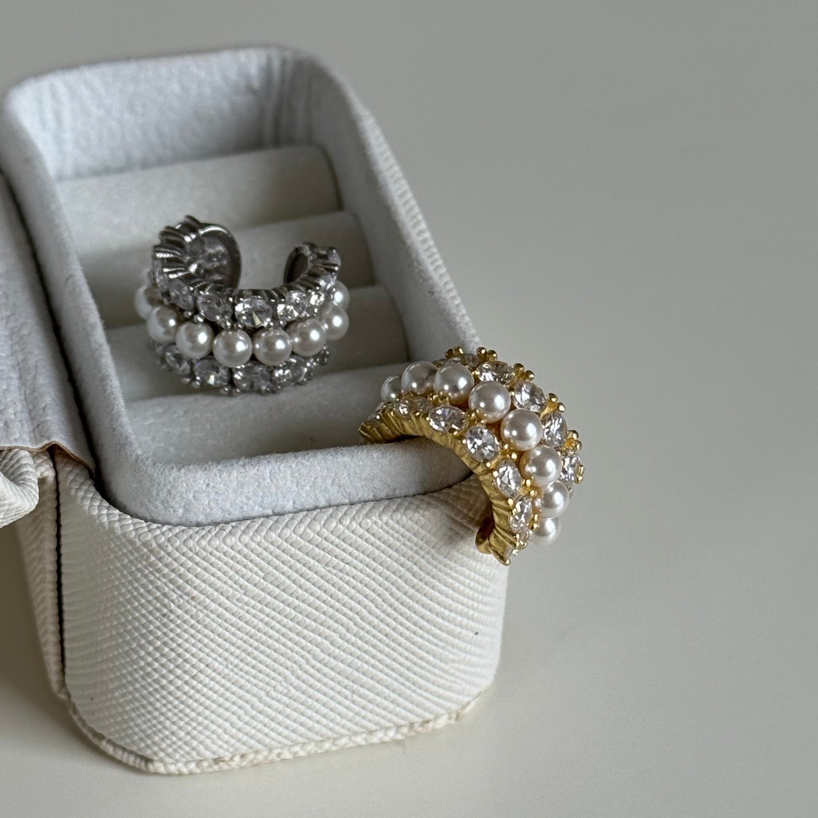 İNCİLİ ZİRKON EARCUFF | 925 GÜMÜŞ