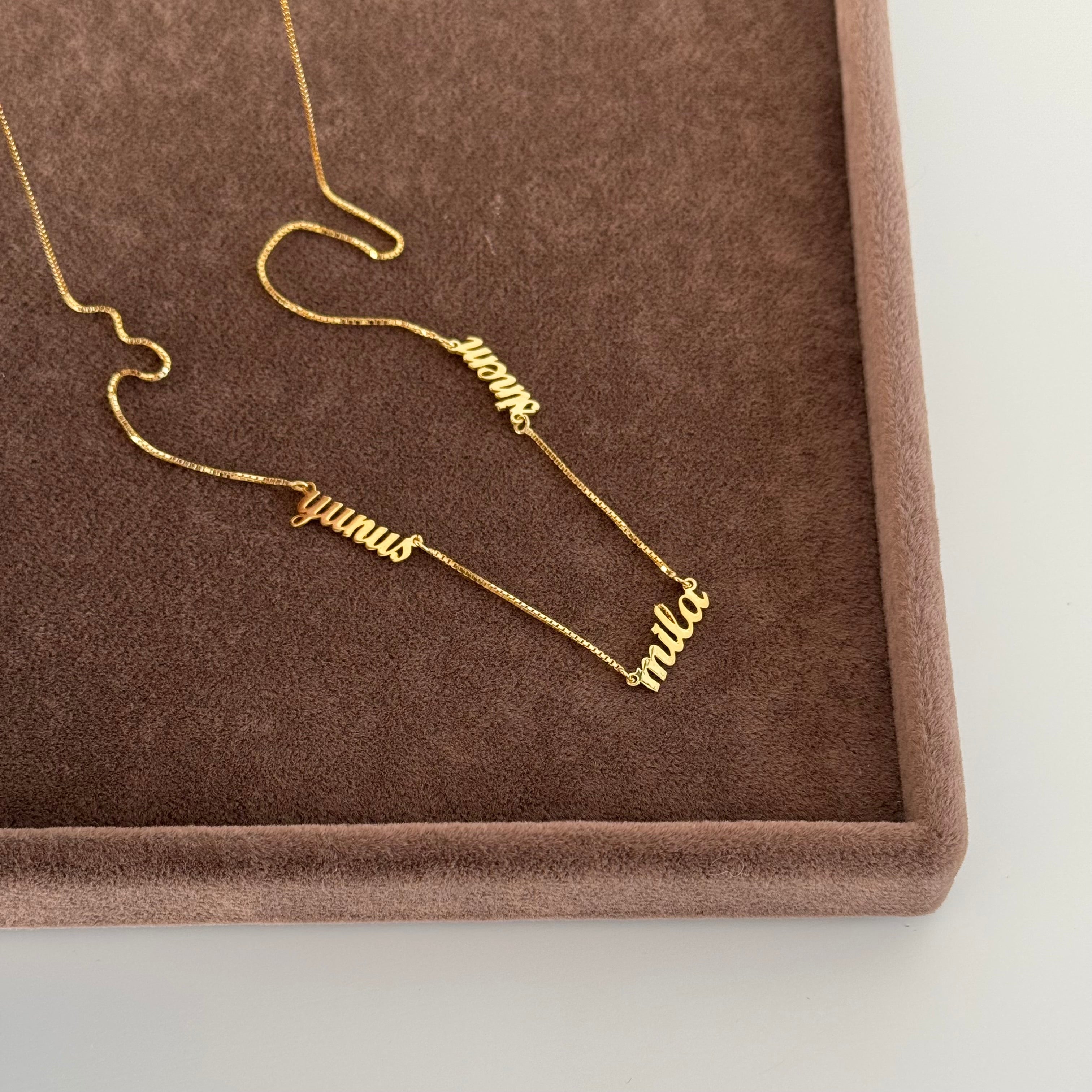 3 İSİMLİ KÜP ZİNCİR KOLYE | 925 GÜMÜŞ