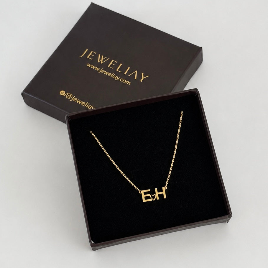 MİNİMAL HARFLİ KALP KOLYE | 925 GÜMÜŞ
