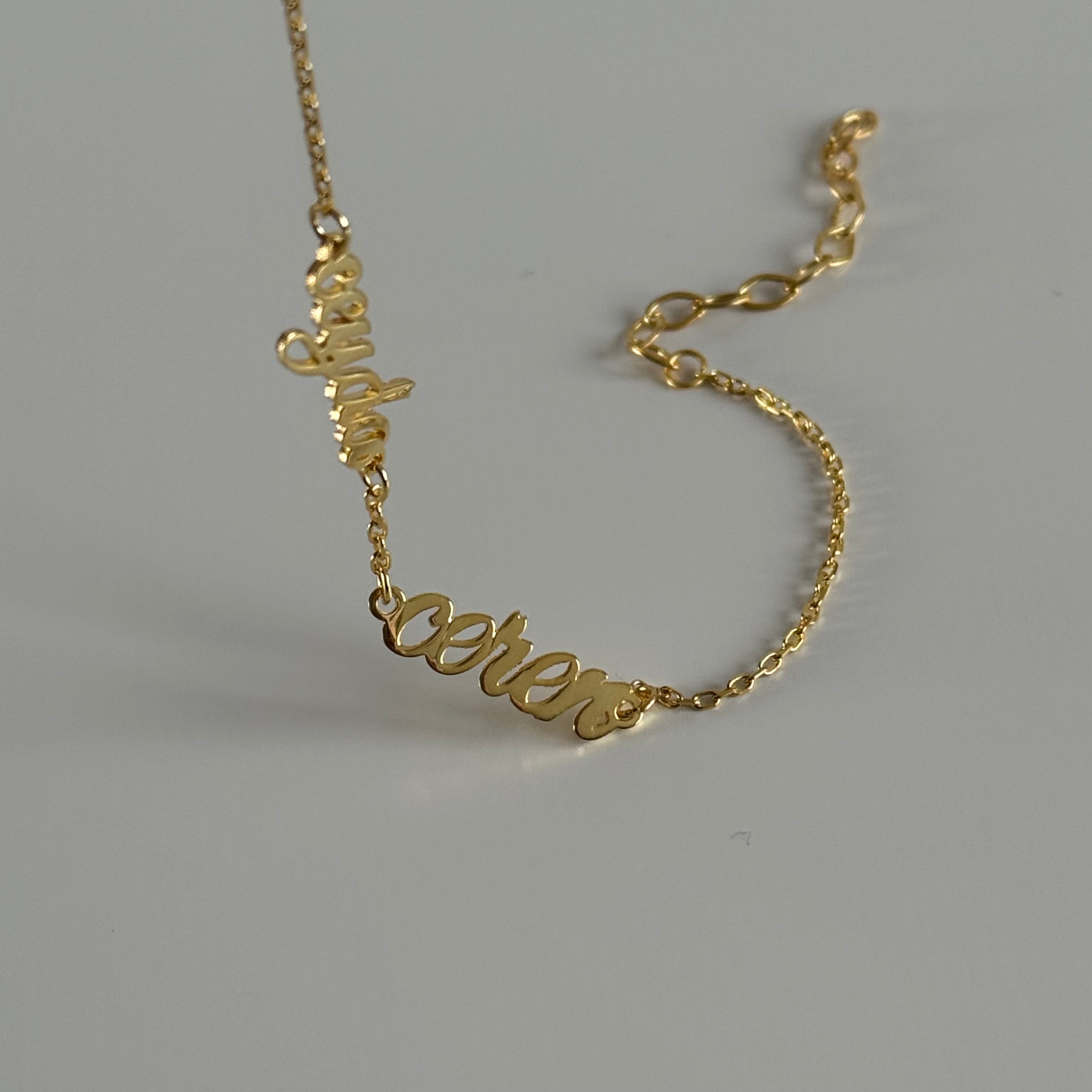 MİNİMAL ÇİFT İSİMLİ BİLEKLİK | 925 GÜMÜŞ