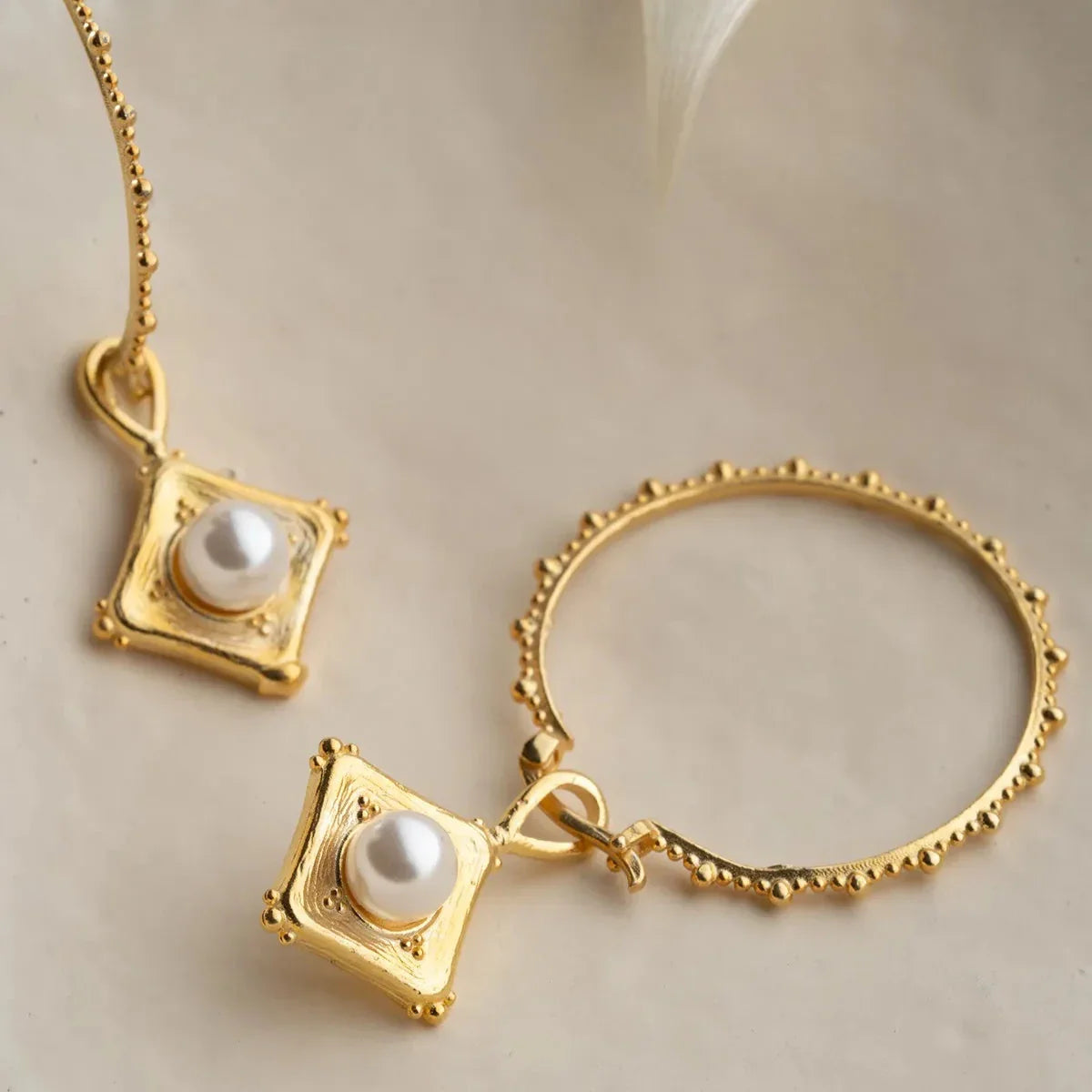 XXL HALKA İNCİ KÜPE | 925 GÜMÜŞ