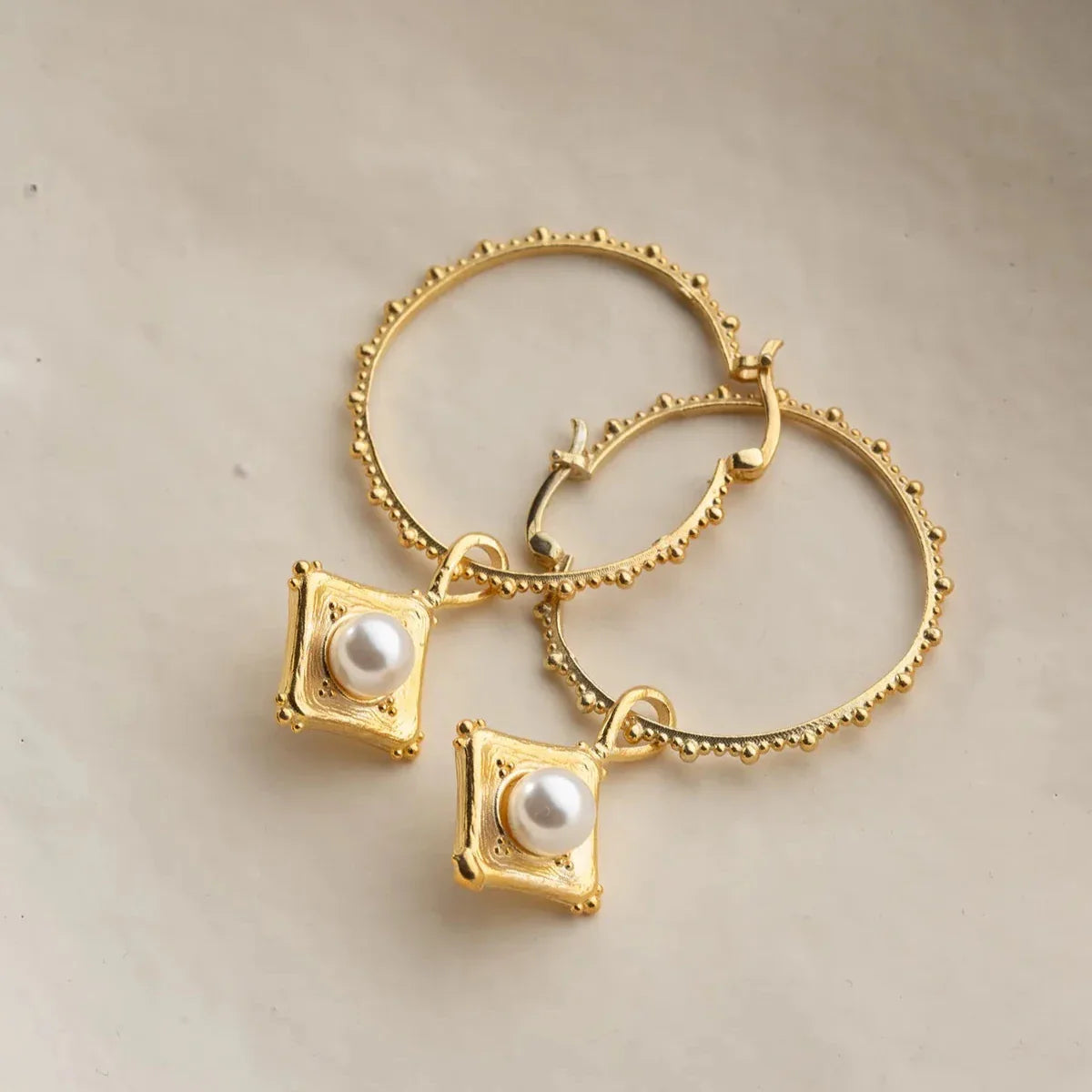 XXL HALKA İNCİ KÜPE | 925 GÜMÜŞ