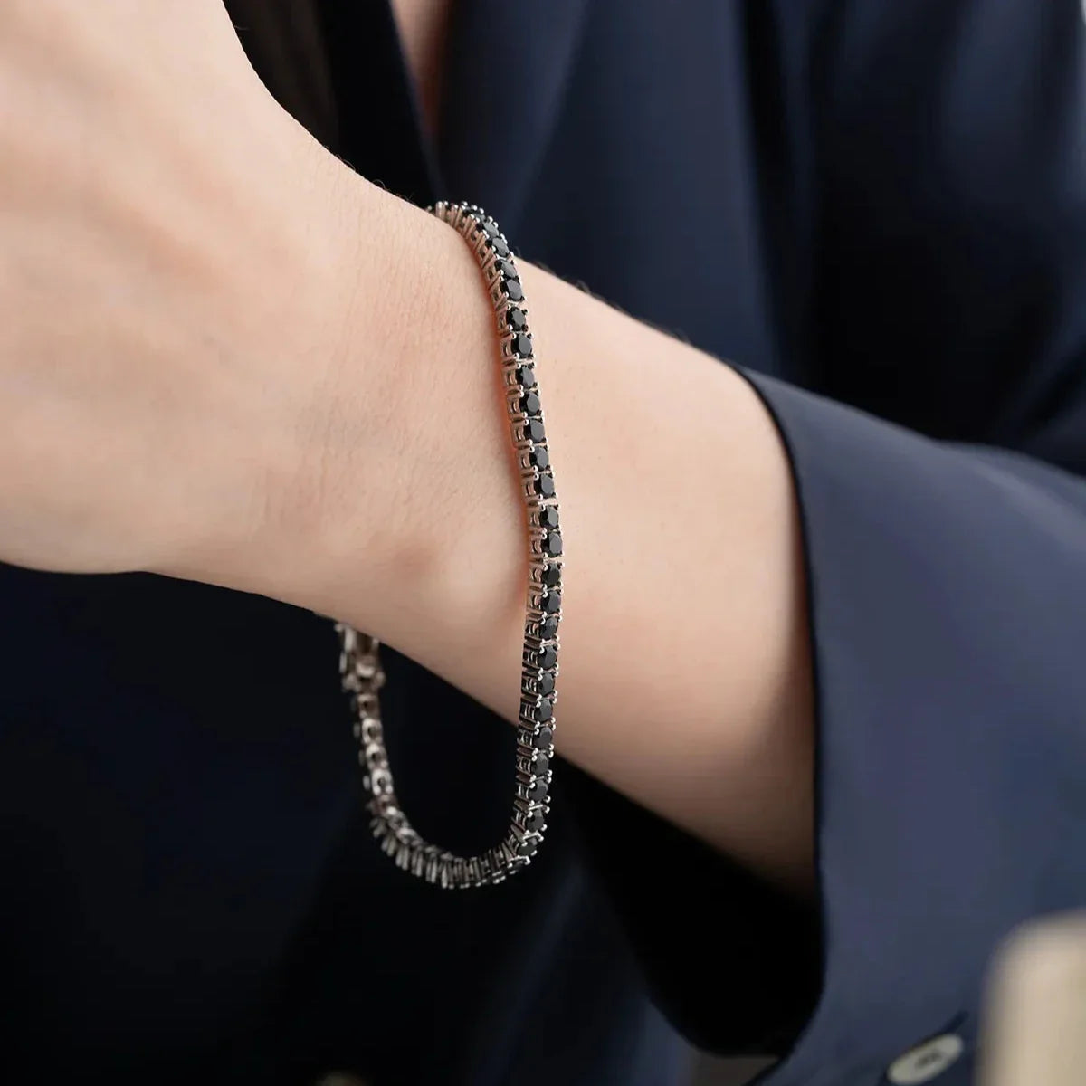 SİYAH TAŞLI SU YOLU BİLEKLİK | 925 GÜMÜŞ