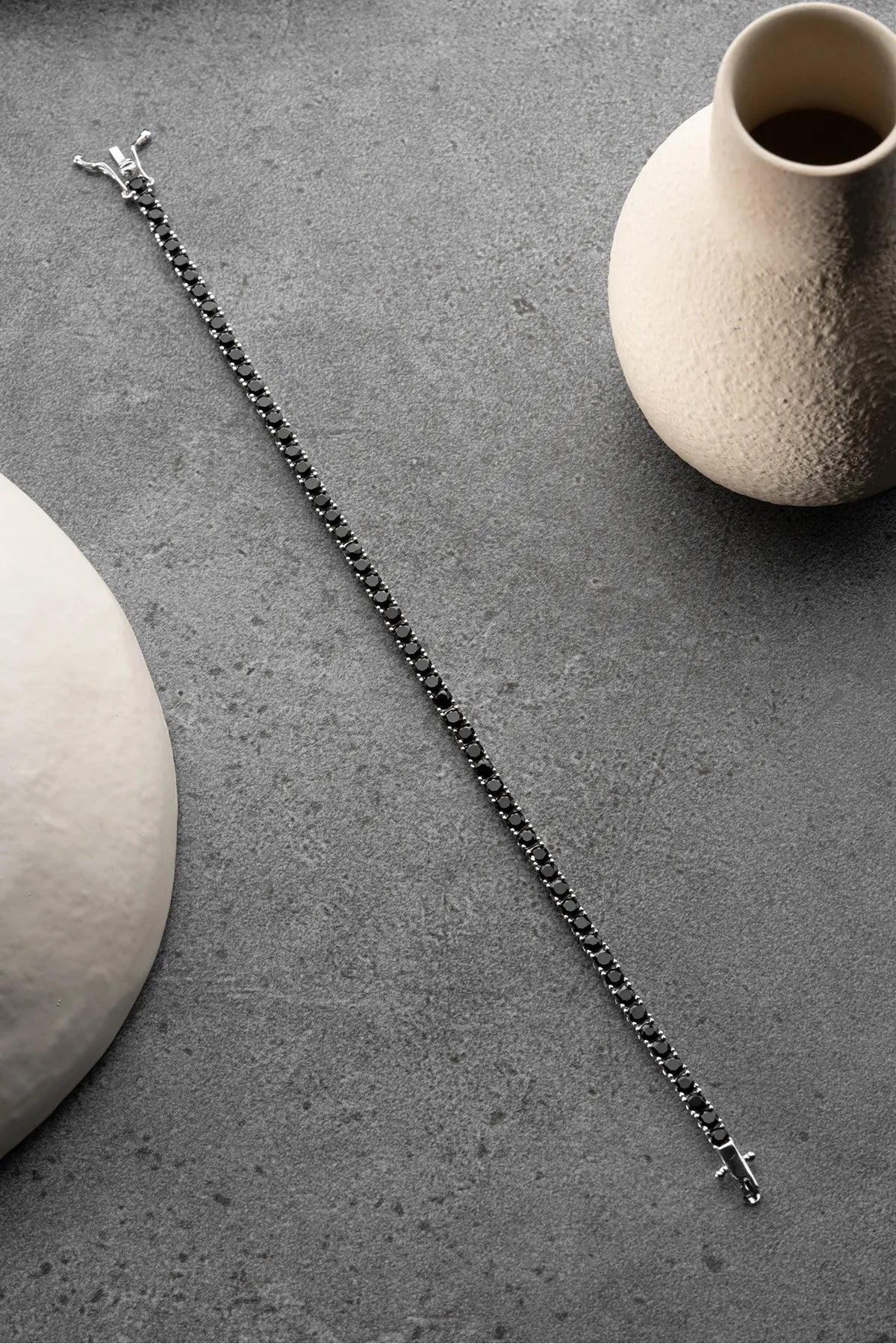 SİYAH TAŞLI SU YOLU BİLEKLİK | 925 GÜMÜŞ