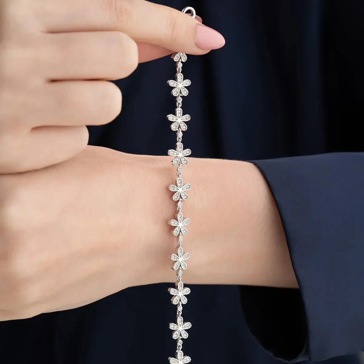 ZİRKON TAŞLI PAPATYA BİLEKLİK | 925 GÜMÜŞ