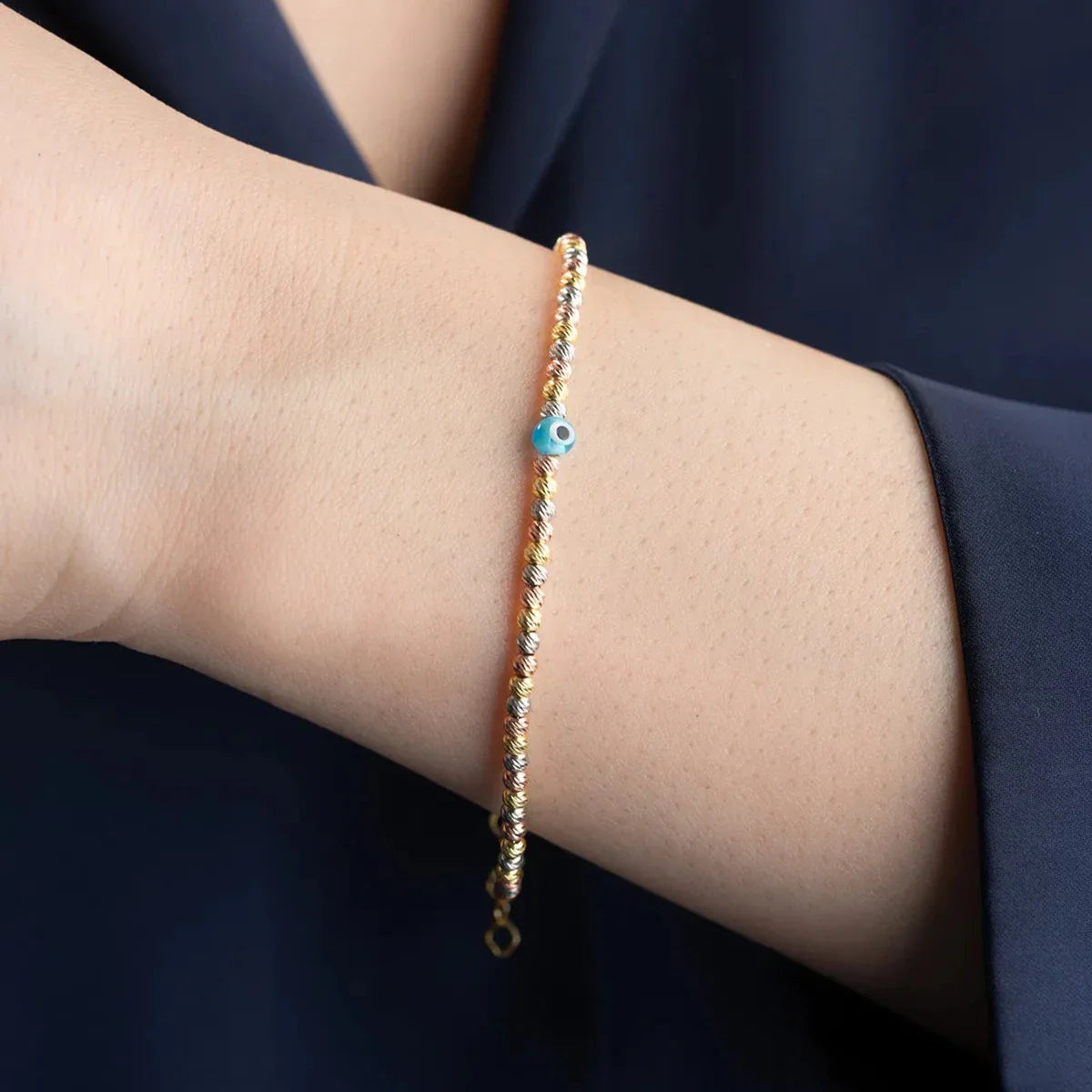 TRİCOLOR DORICA NAZAR BİLEKLİK | 925 GÜMÜŞ