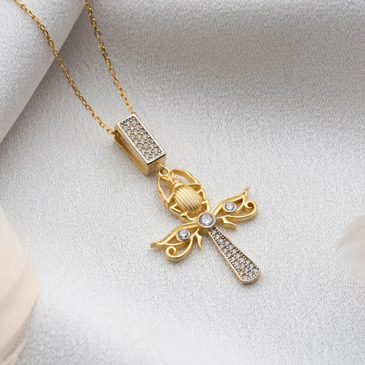 SCARAB ANKH KOLYE | 925 GÜMÜŞ