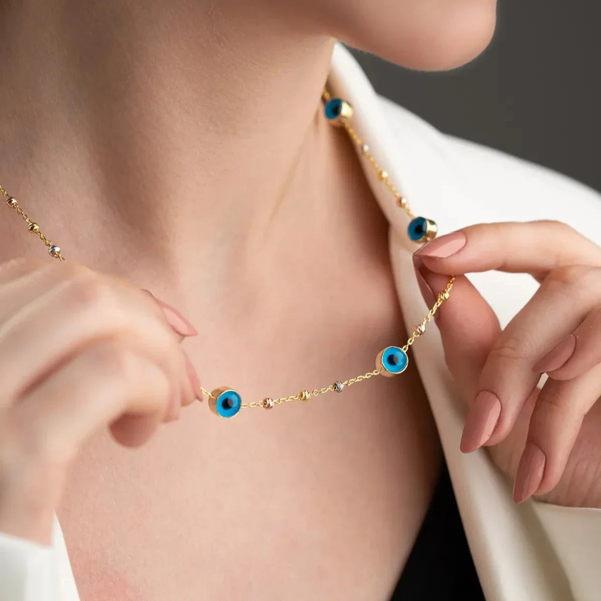 BULLET DORICA NAZAR KOLYE | 925 GÜMÜŞ