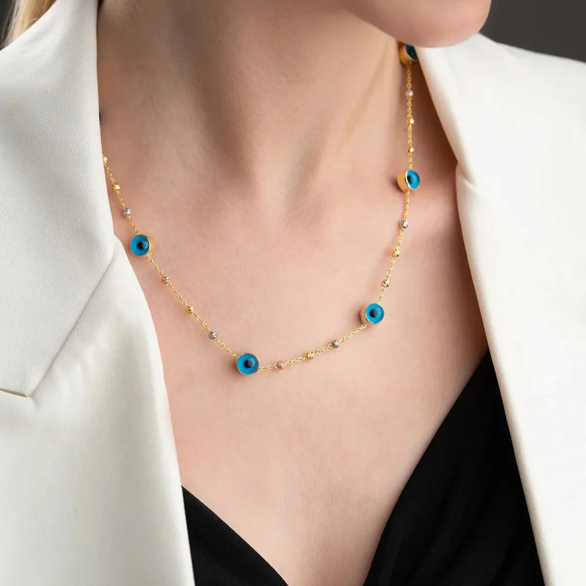 BULLET DORICA NAZAR KOLYE | 925 GÜMÜŞ