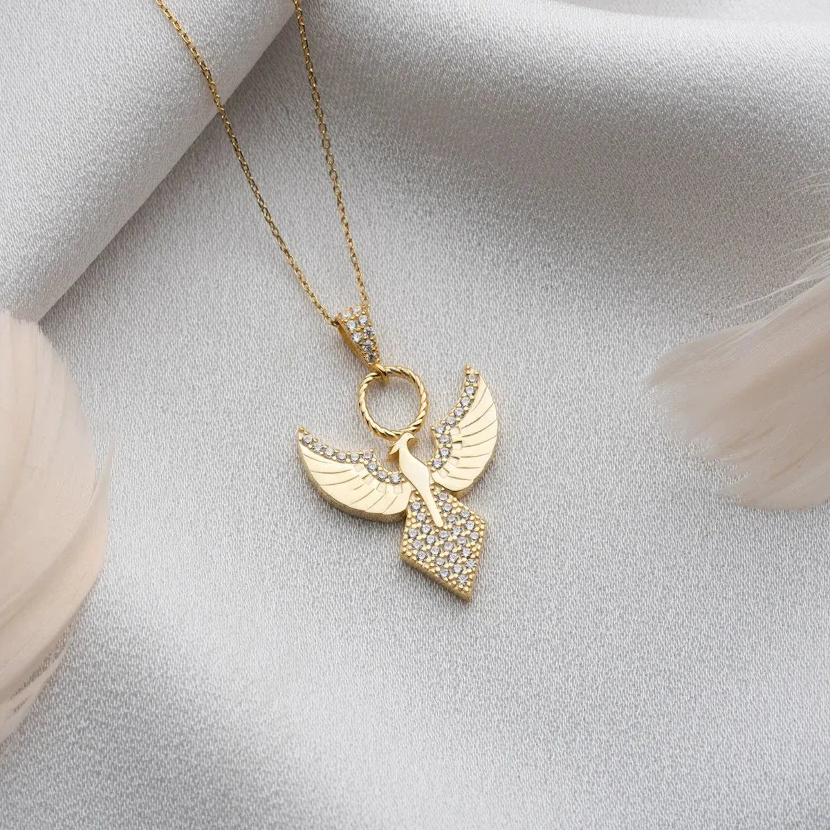 HACİMLİ ZÜMRÜDÜANKA KOLYE | 925 GÜMÜŞ