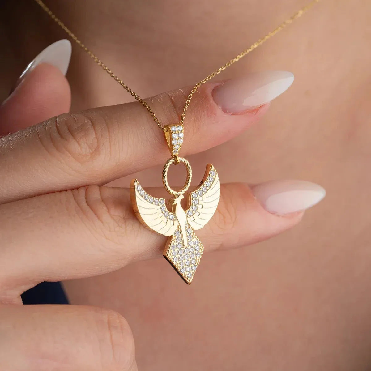 HACİMLİ ZÜMRÜDÜANKA KOLYE | 925 GÜMÜŞ