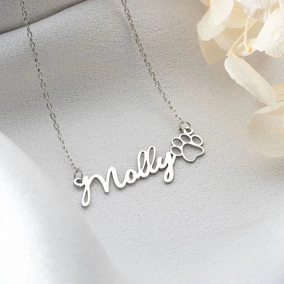 YATAY İSİMLİ PATİ KOLYE | 925 GÜMÜŞ