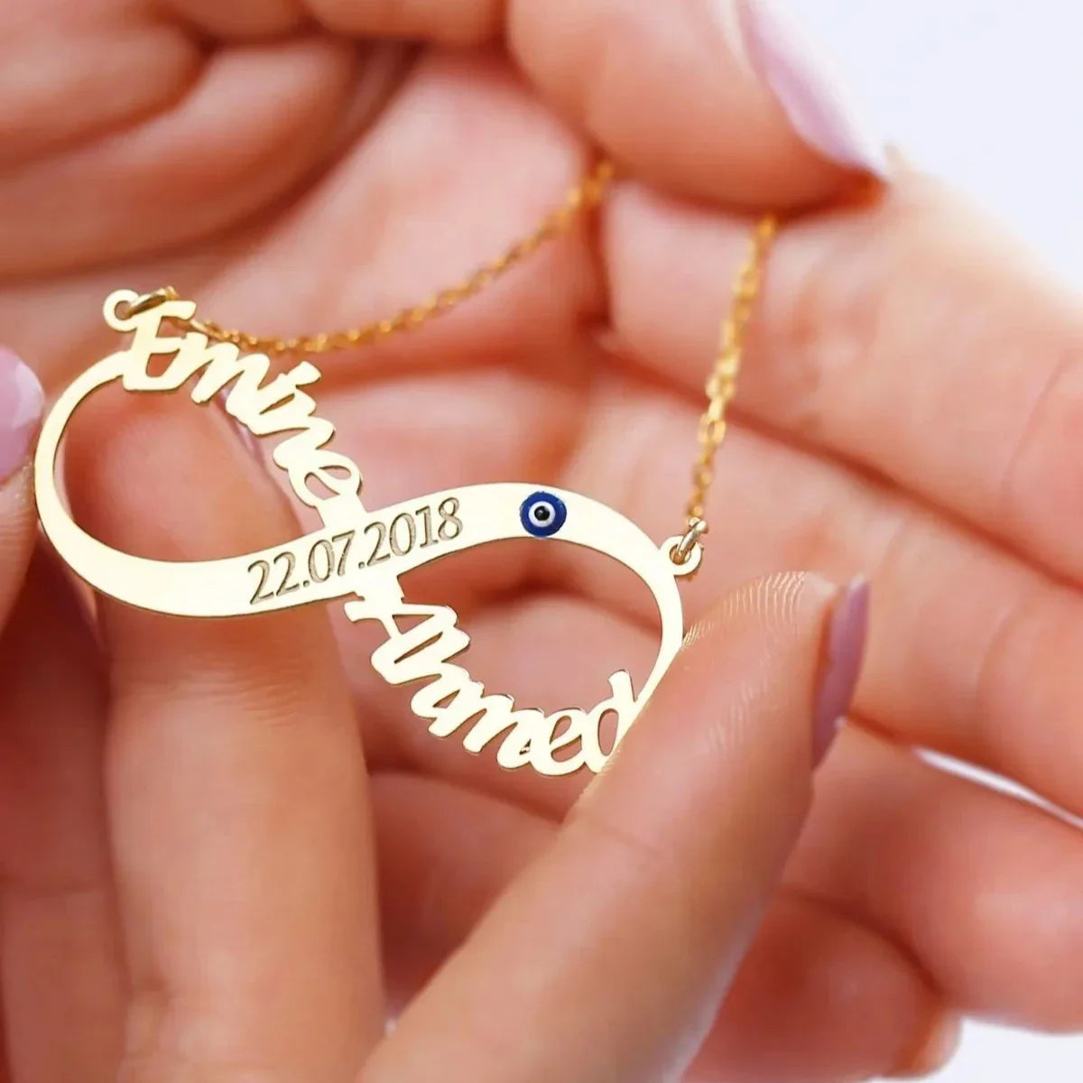 İKİ İSİMLİ SONSUZLUK KOLYE | 925 GÜMÜŞ