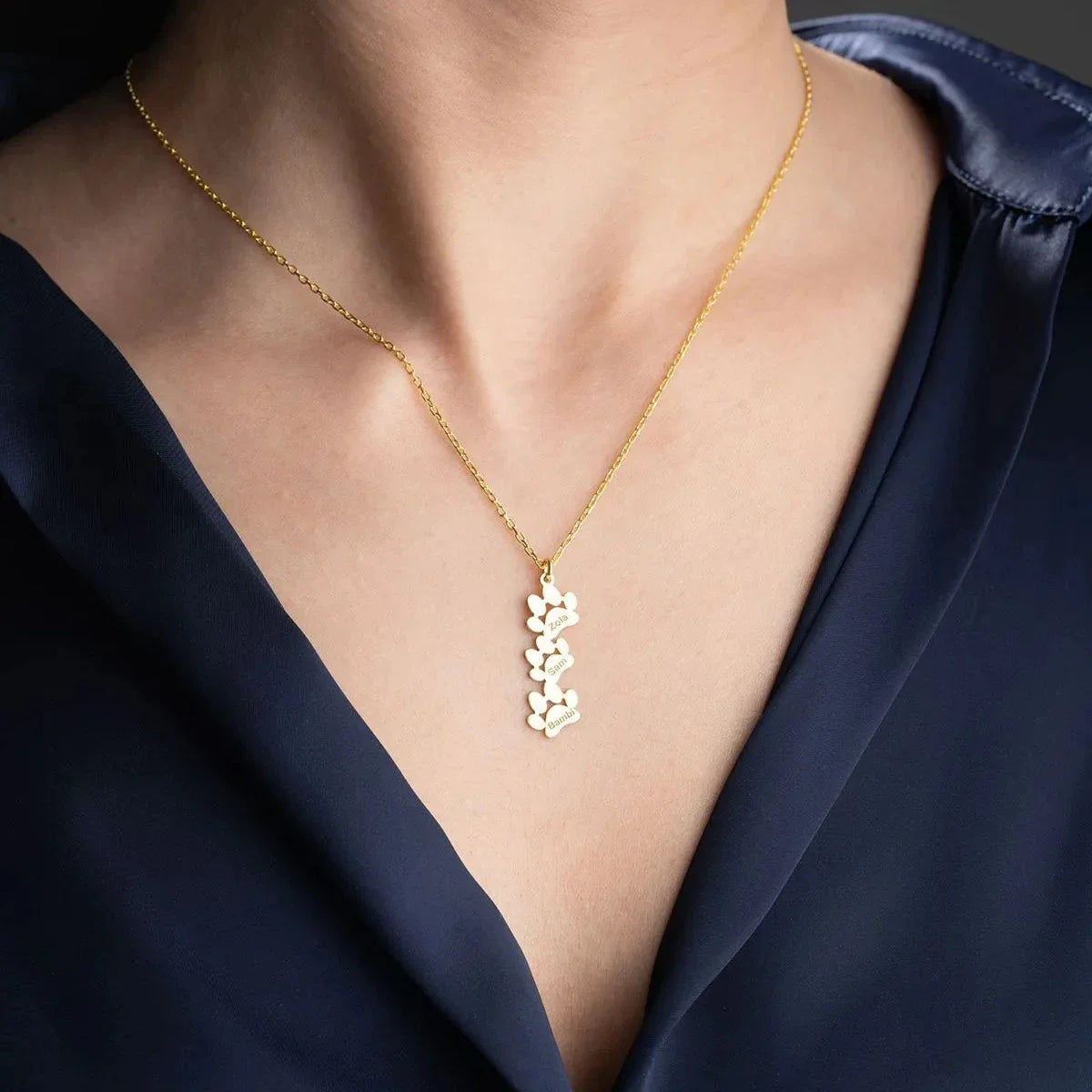 ÜÇ İSİMLİ PATİ KOLYE | 925 GÜMÜŞ