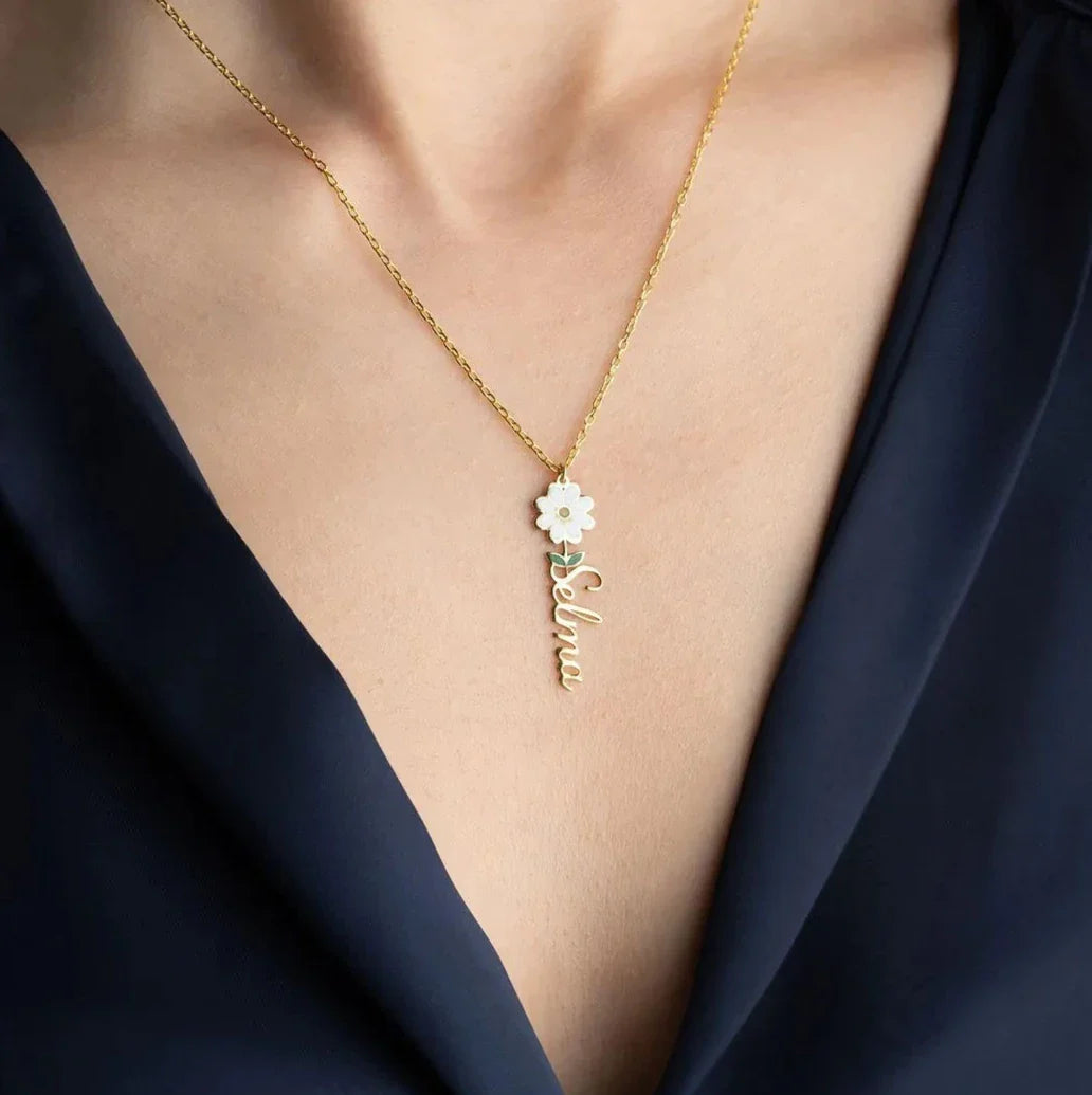 MİNELİ PAPATYA KOLYE | 925 GÜMÜŞ