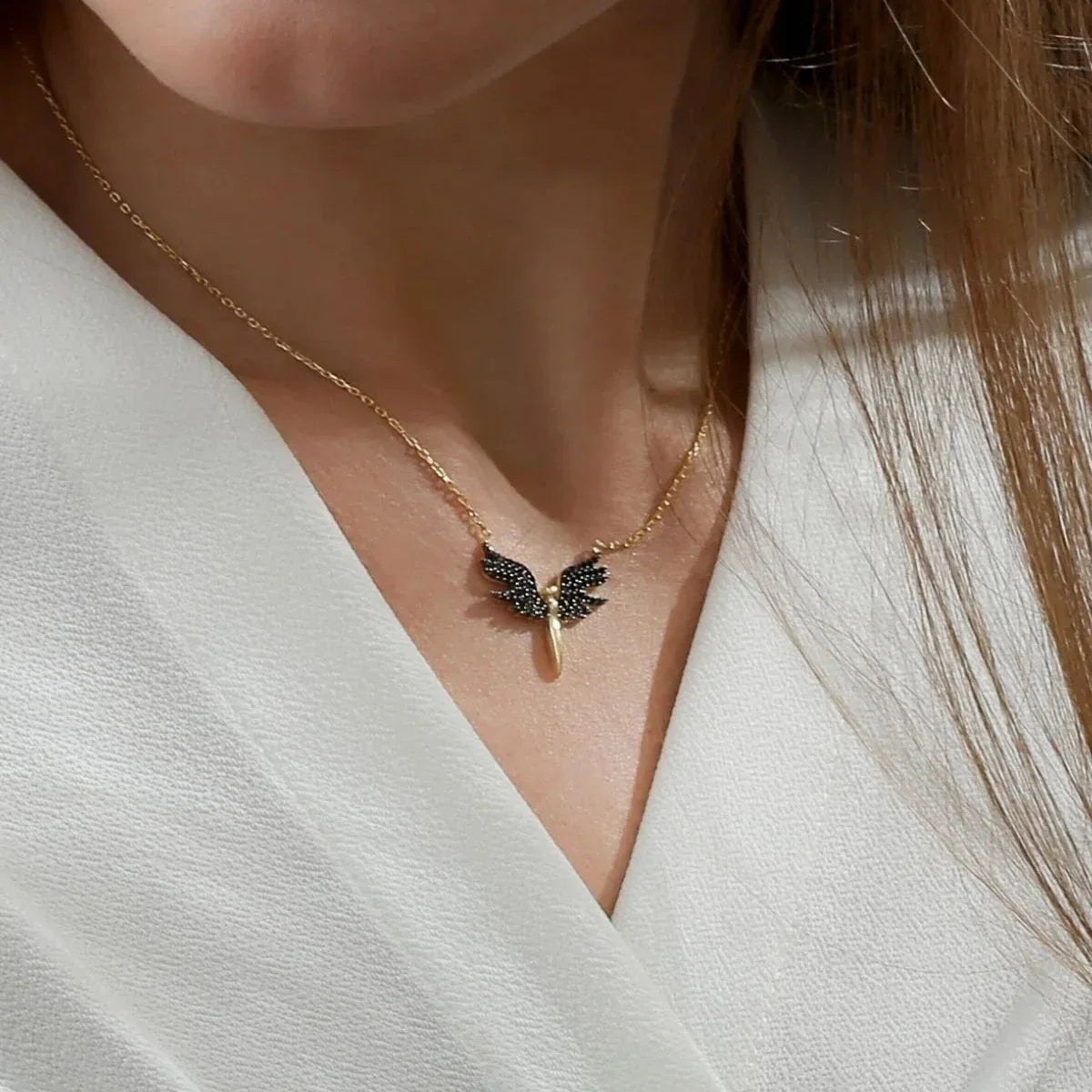 SİYAH TAŞLI MİKAİL KOLYE | 925 GÜMÜŞ