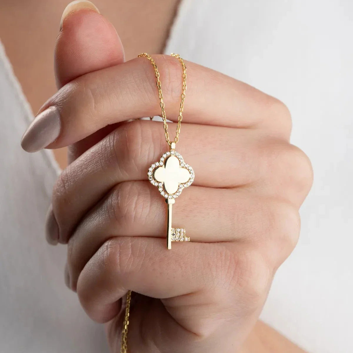 TAŞLI ANAHTAR KOLYE | 925 GÜMÜŞ