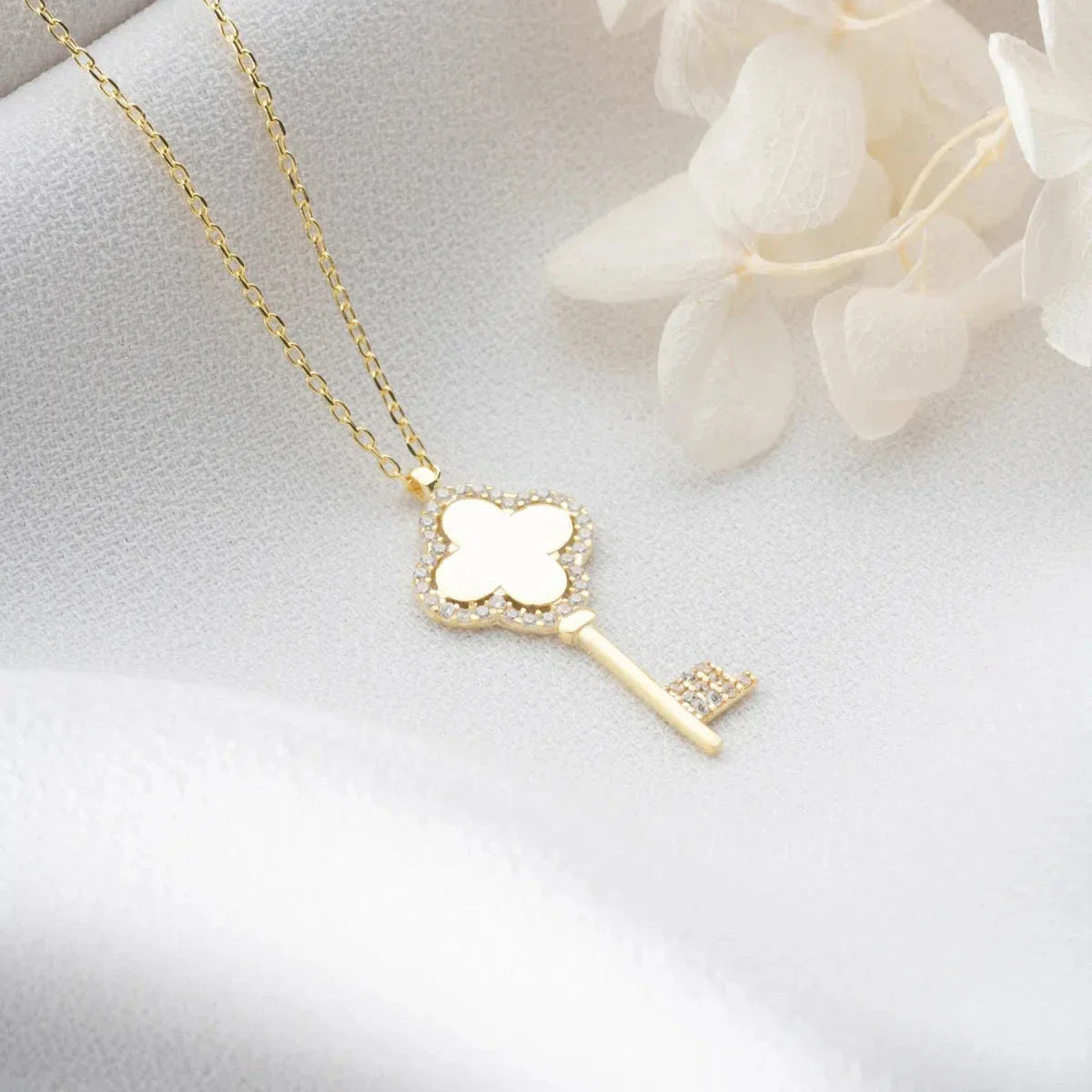 TAŞLI ANAHTAR KOLYE | 925 GÜMÜŞ