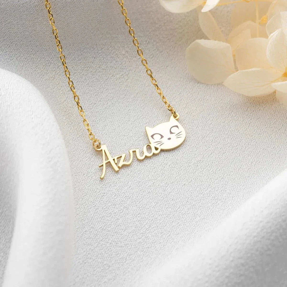 İSİMLİ KEDİ KOLYE | 925 GÜMÜŞ