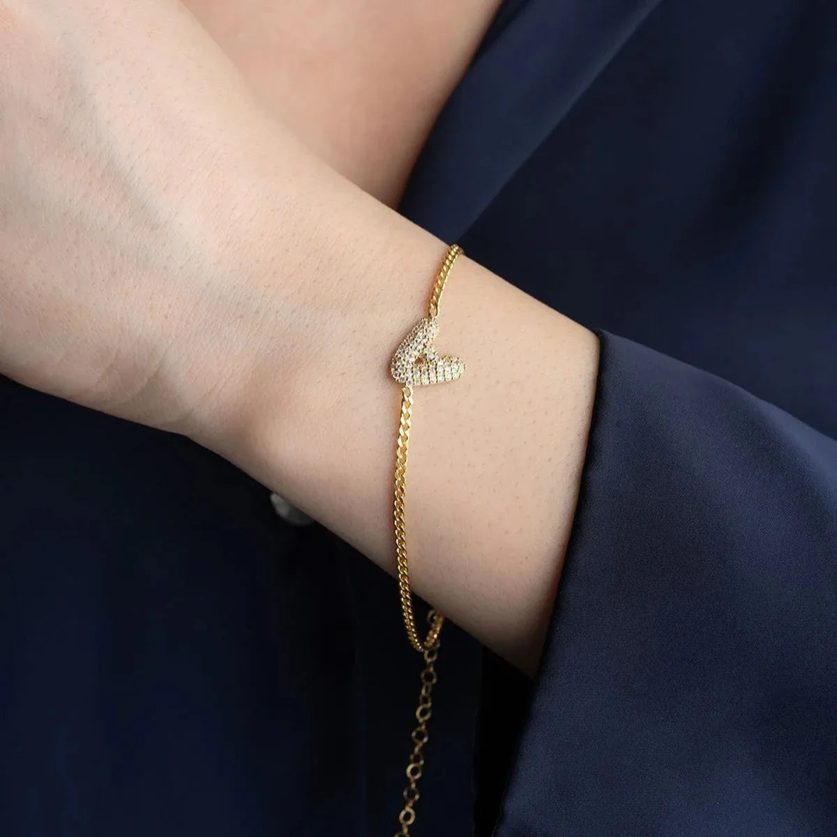 TAŞLI BALON HARF BİLEKLİK | 925 GÜMÜŞ