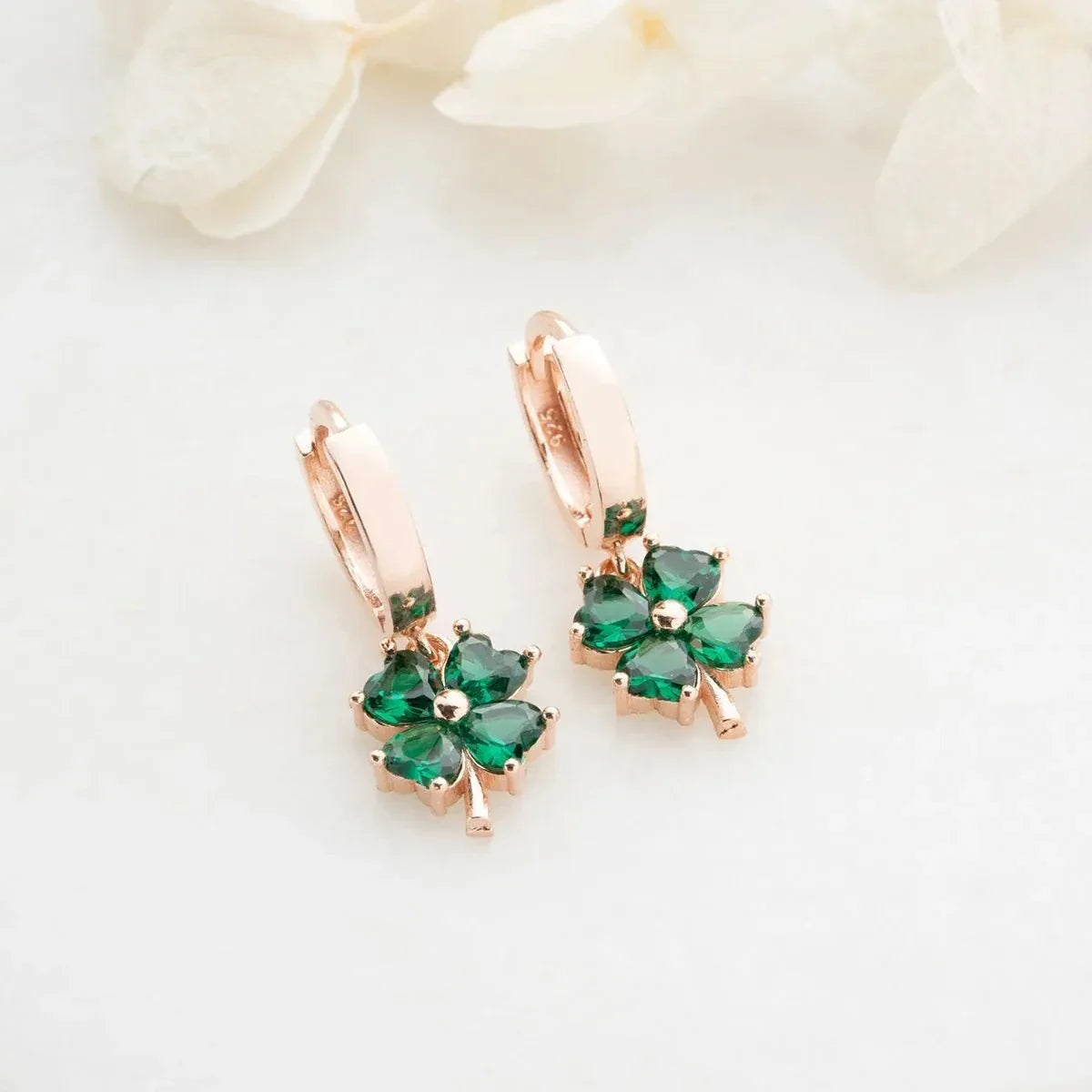 YEŞİL YONCA KÜPE | 925 GÜMÜŞ