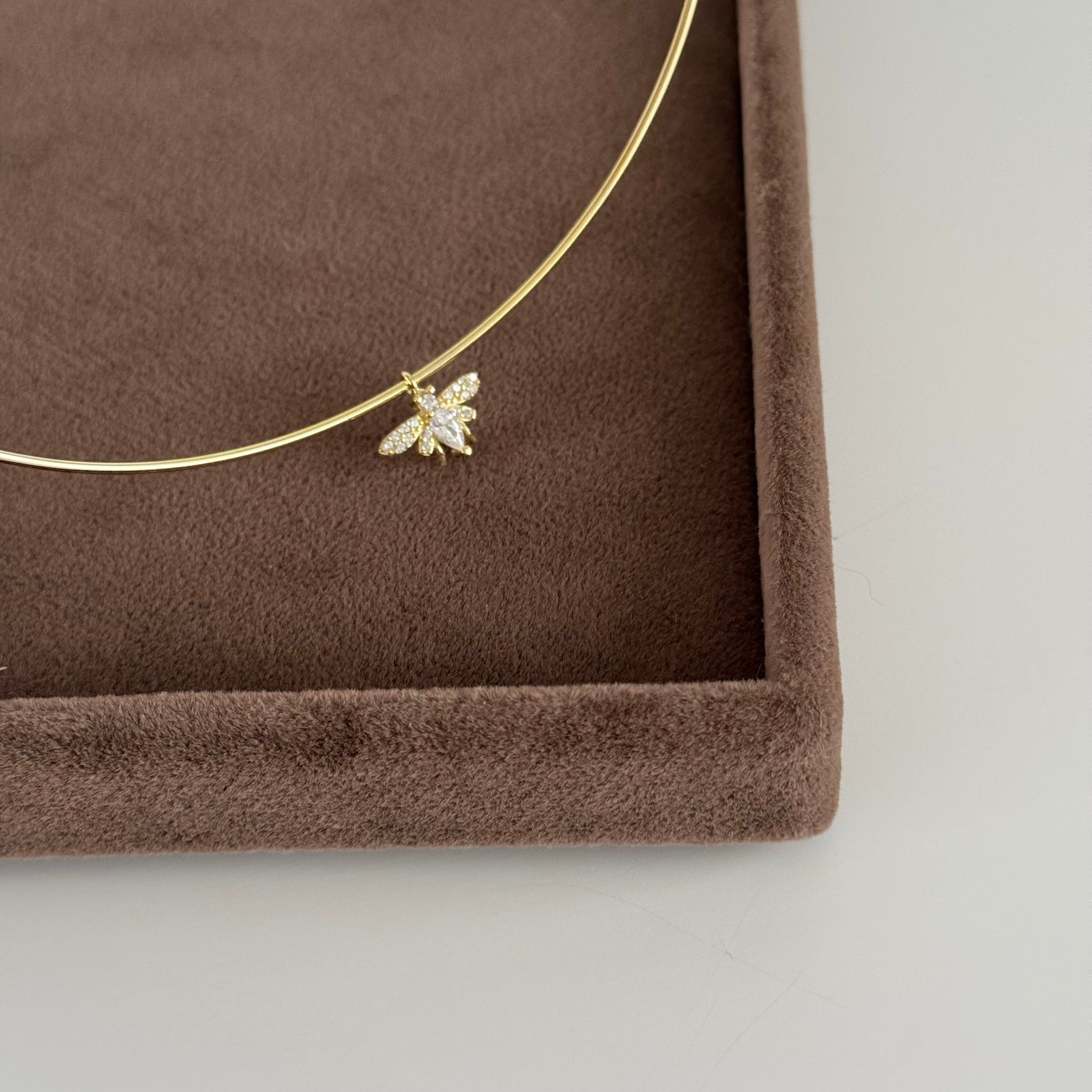 TAŞLI ARI CHOCKER KOLYE| 925 GÜMÜŞ