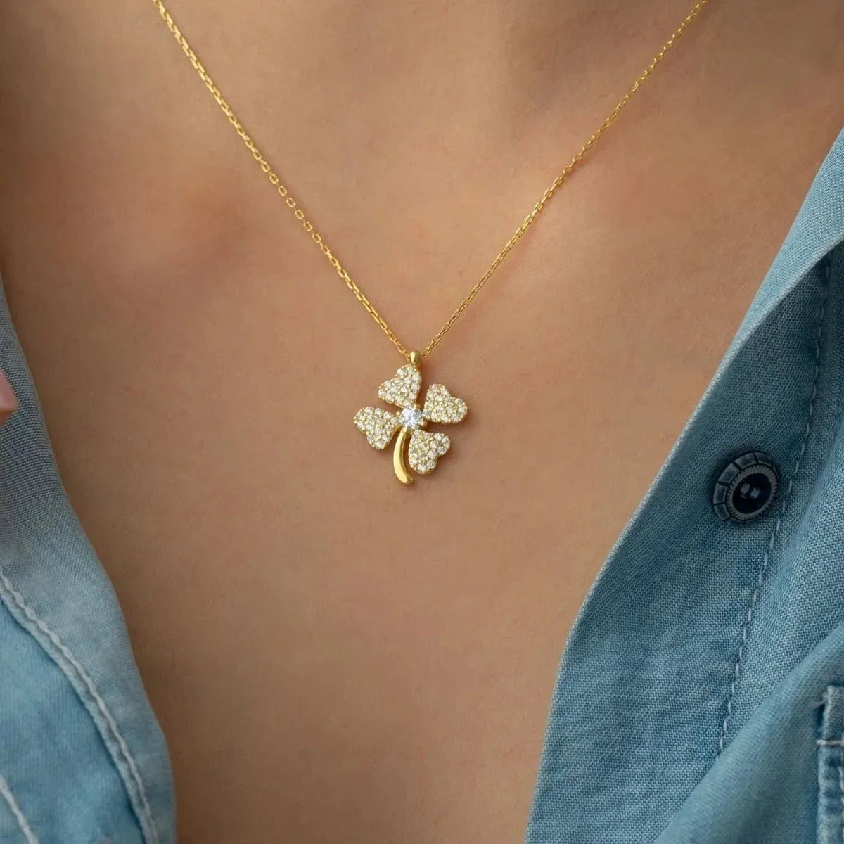 TEK TAŞLI YONCA KOLYE | 925 GÜMÜŞ