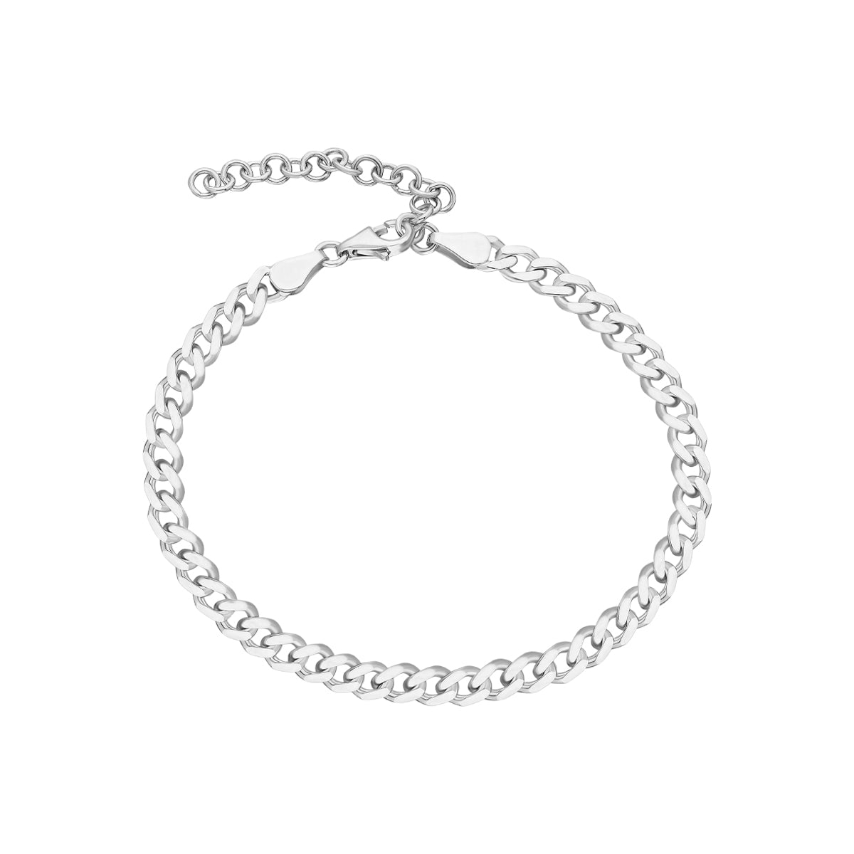 4 mm Gurmet Zincir Bileklik | 925 Ayar Gümüş — Silver — beyaz fon #RENK_silver