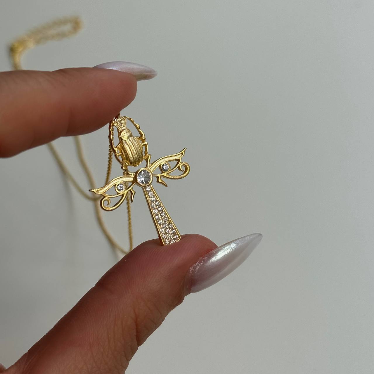 TAŞLI ANKH ANAHTARI KOLYE | 925 GÜMÜŞ