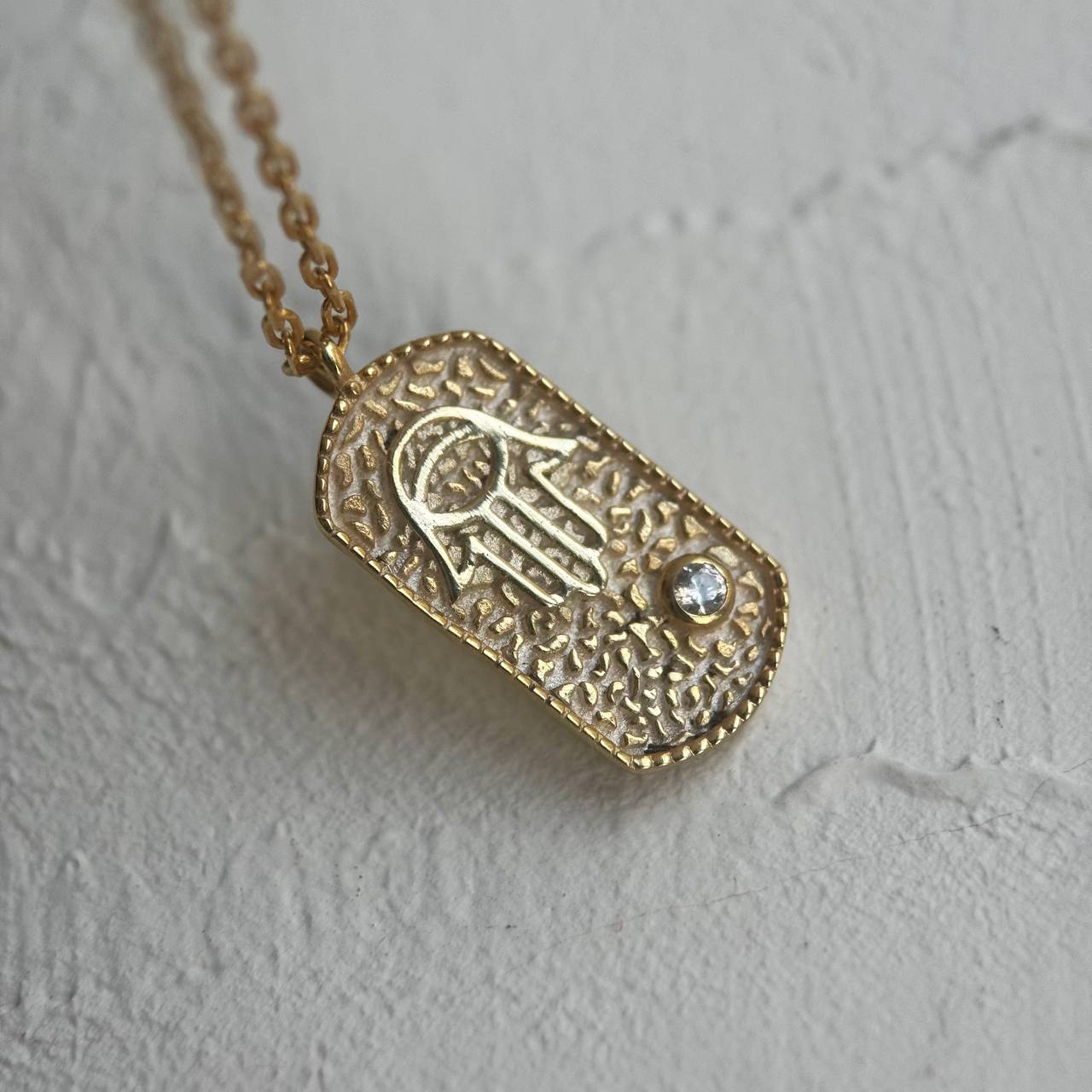 TAŞLI FATMA ANA ELİ 2 KOLYE | 925 GÜMÜŞ